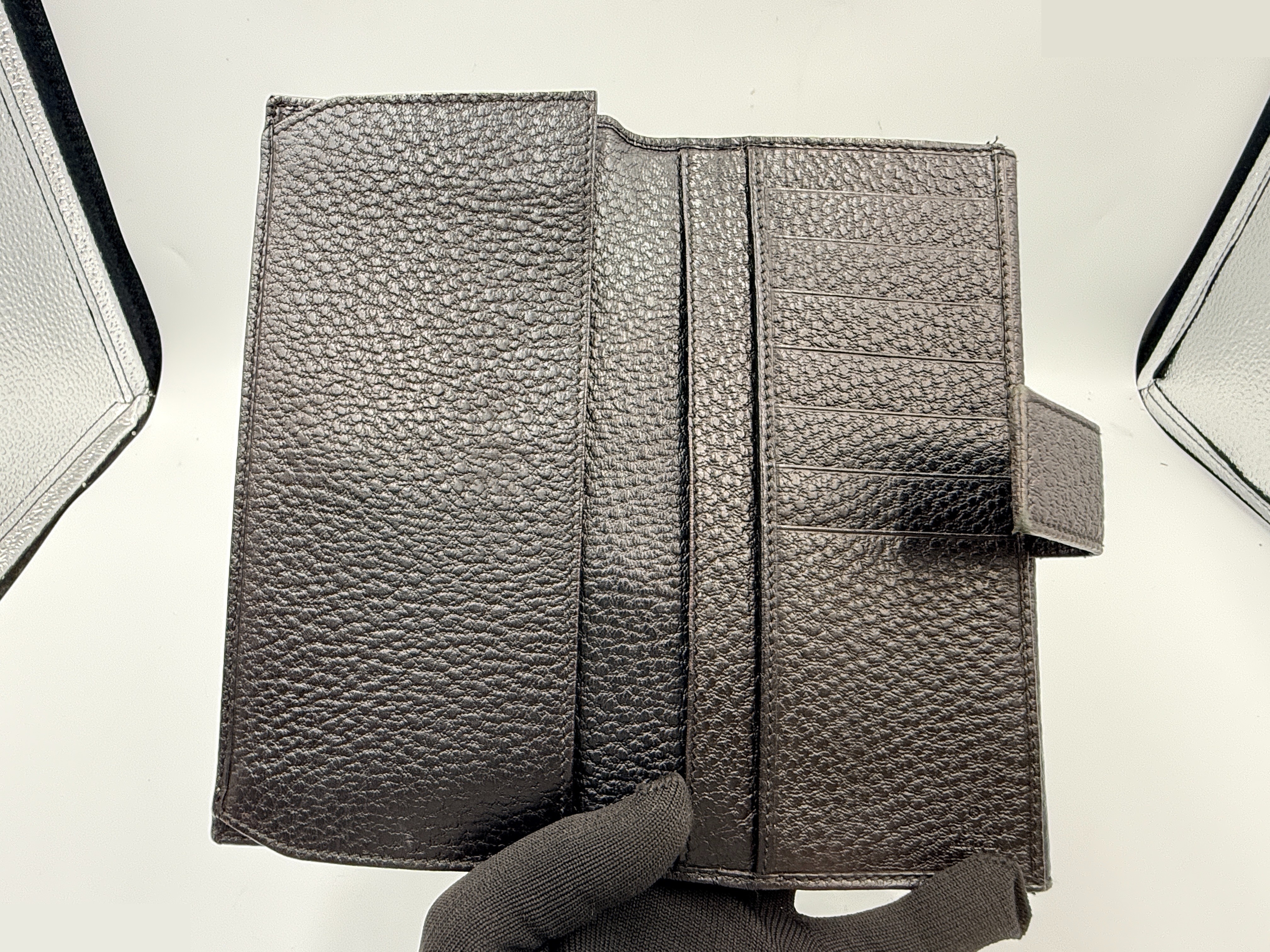 Horsebit Leather Long Wallet, Black — view 9