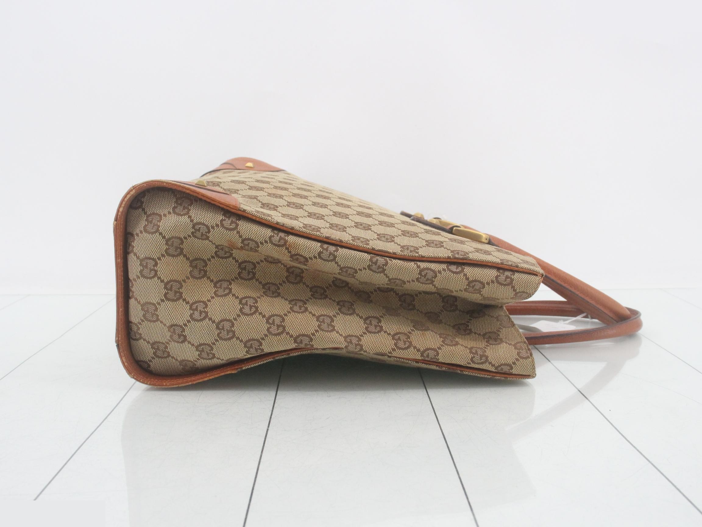 GG Canvas Leather Tote Bag — view 3