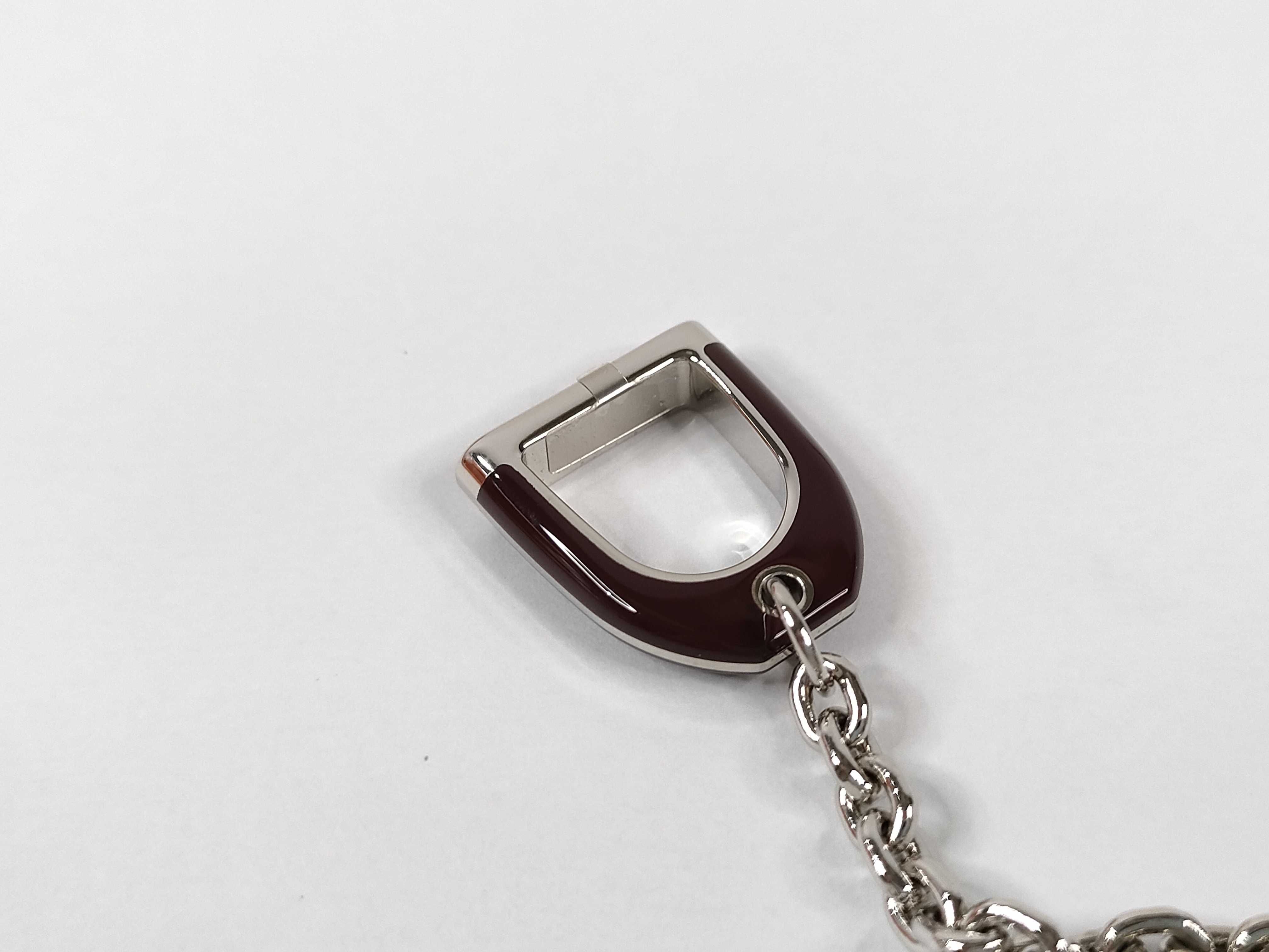 Etrier Necklace, Glycine x Bordeaux, Silver Hardware, Unused. — view 7