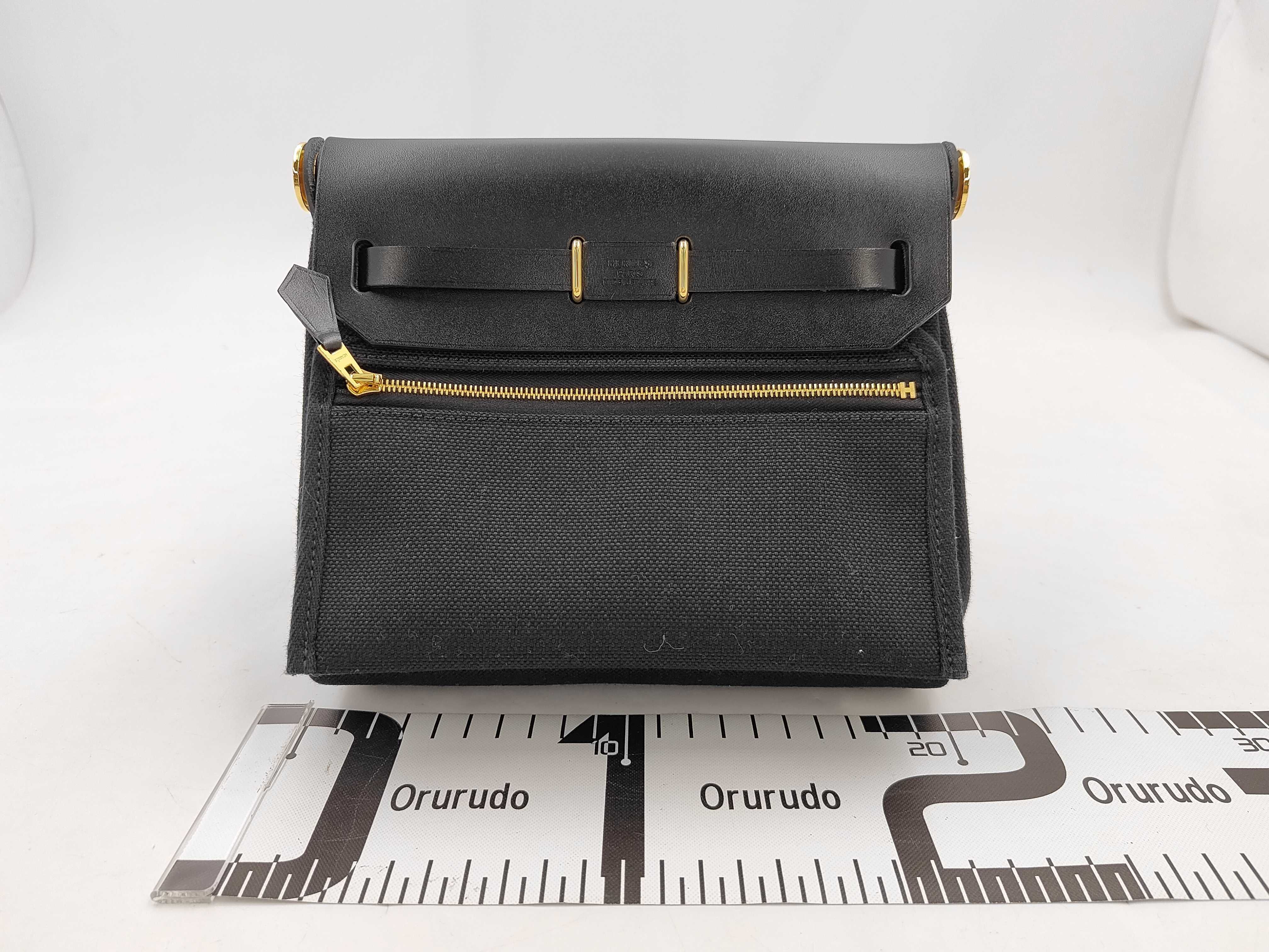 Herbag Zip 20 Mini Black Gold Hardware G Stamp Bag — view 2
