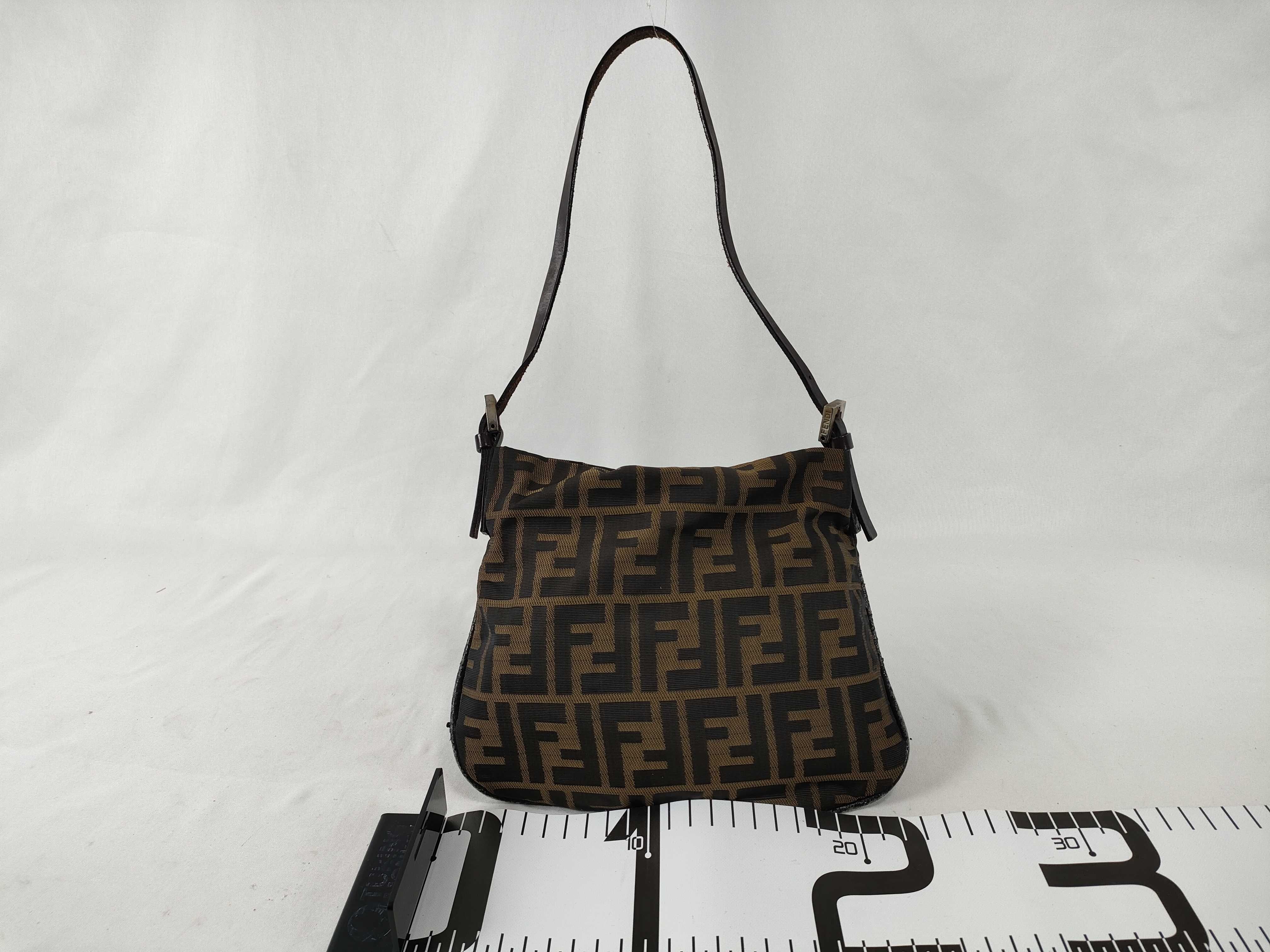 Zucca pattern Fendi Zucca handbag Brown nylon jacquard shoulder bag — view 2