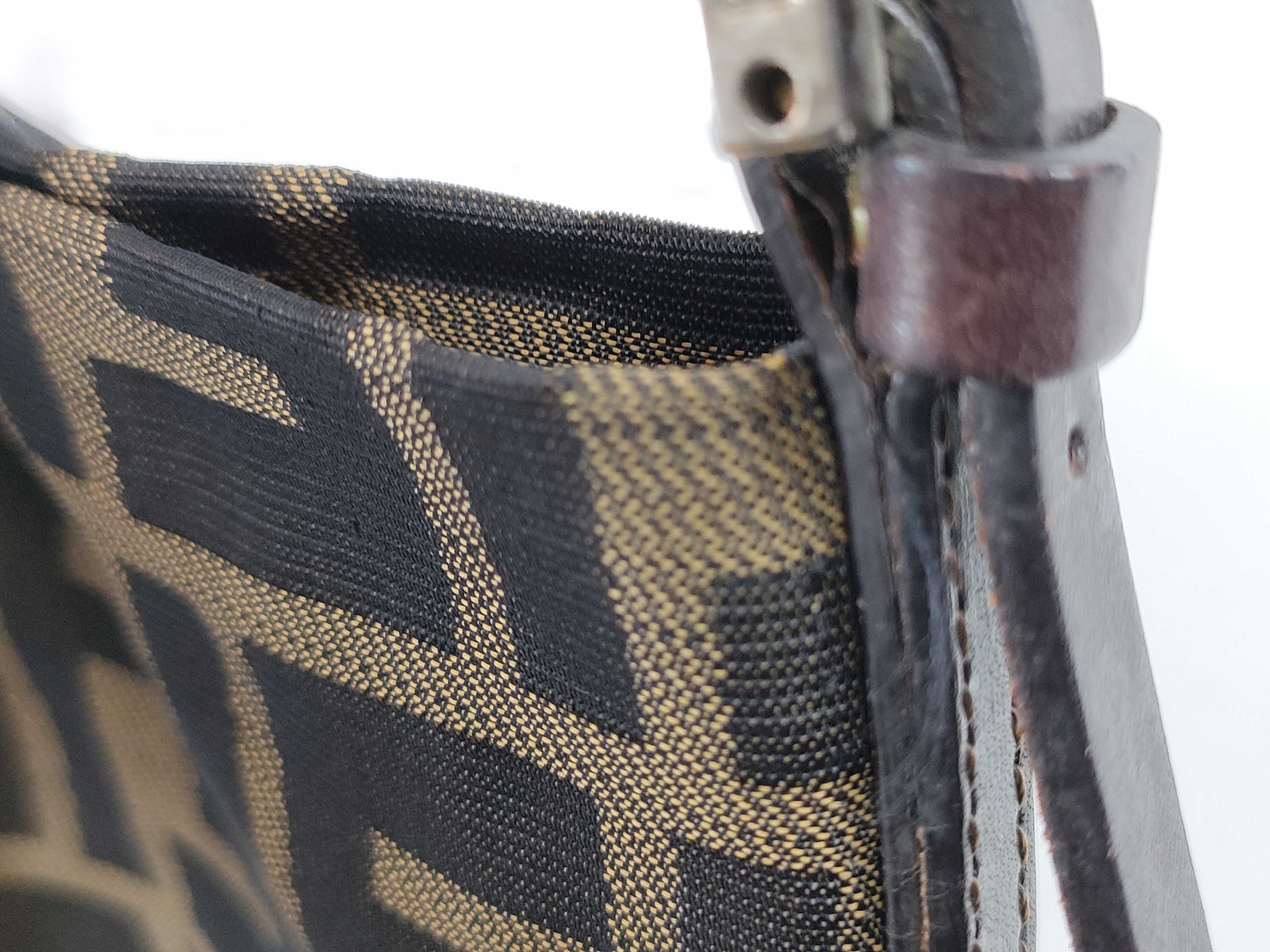 Zucca pattern Fendi Zucca handbag Brown nylon jacquard shoulder bag — view 14