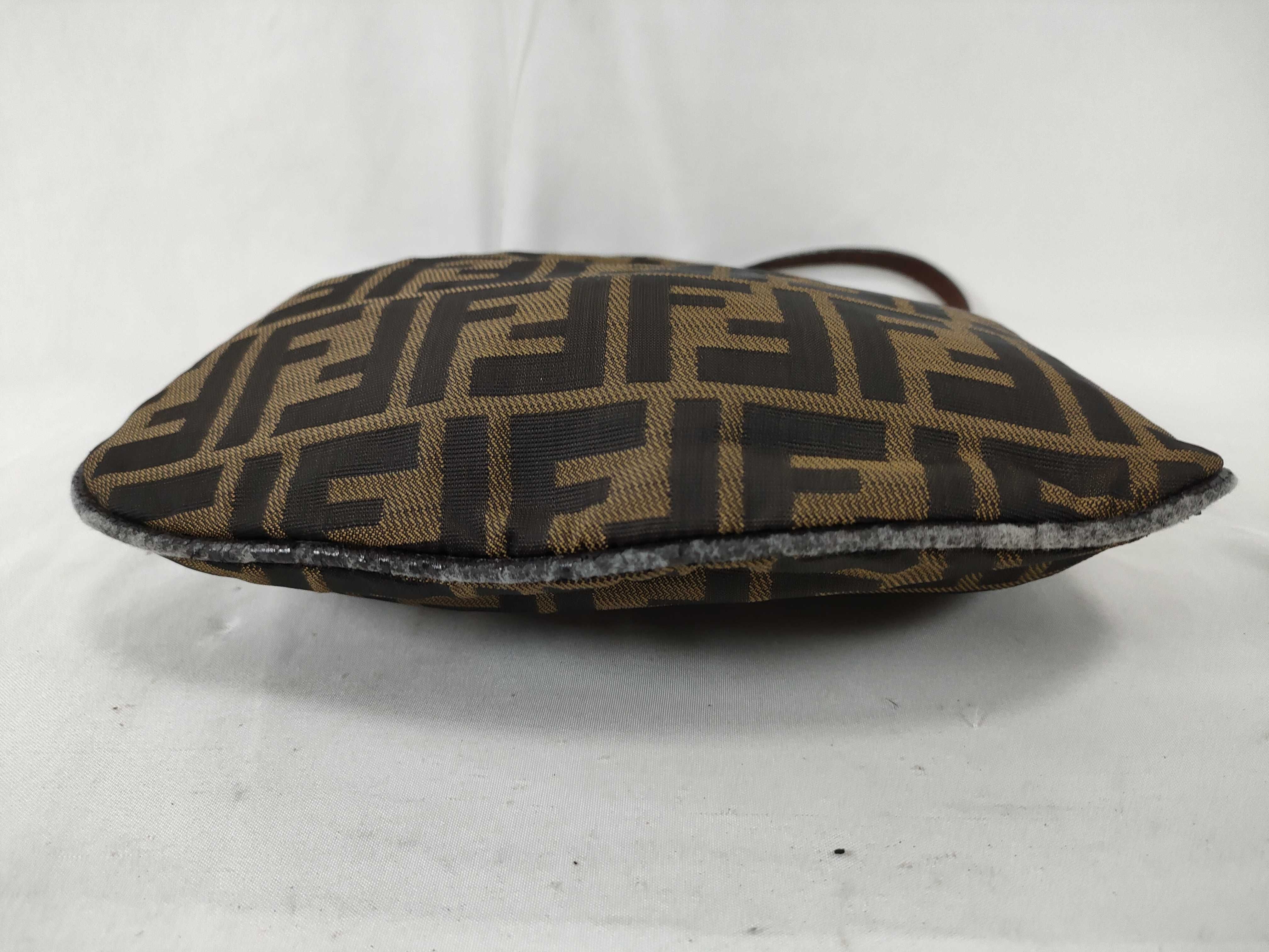 Zucca pattern Fendi Zucca handbag Brown nylon jacquard shoulder bag — view 7