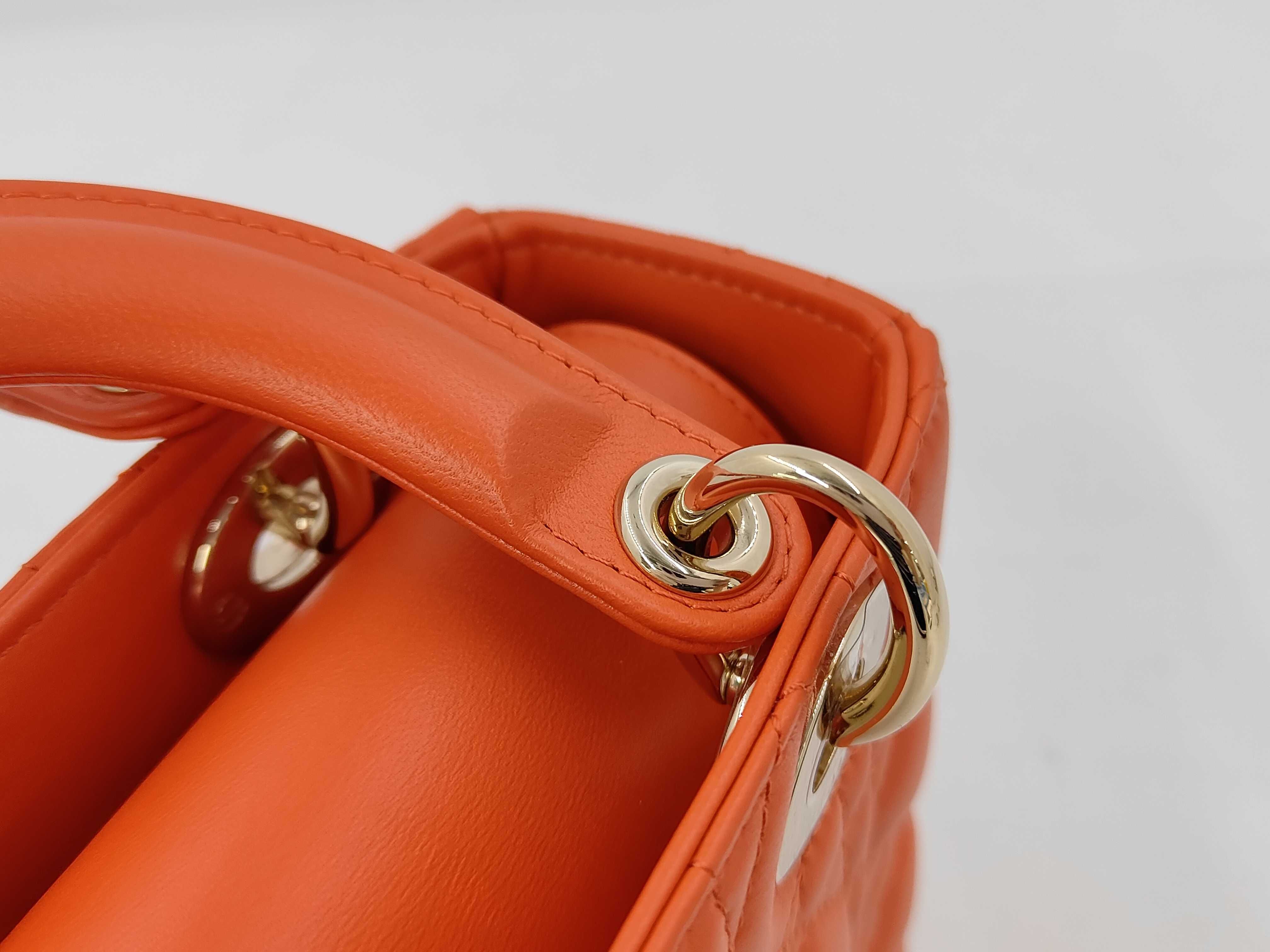 Lady Dior Orange Handbag — view 3