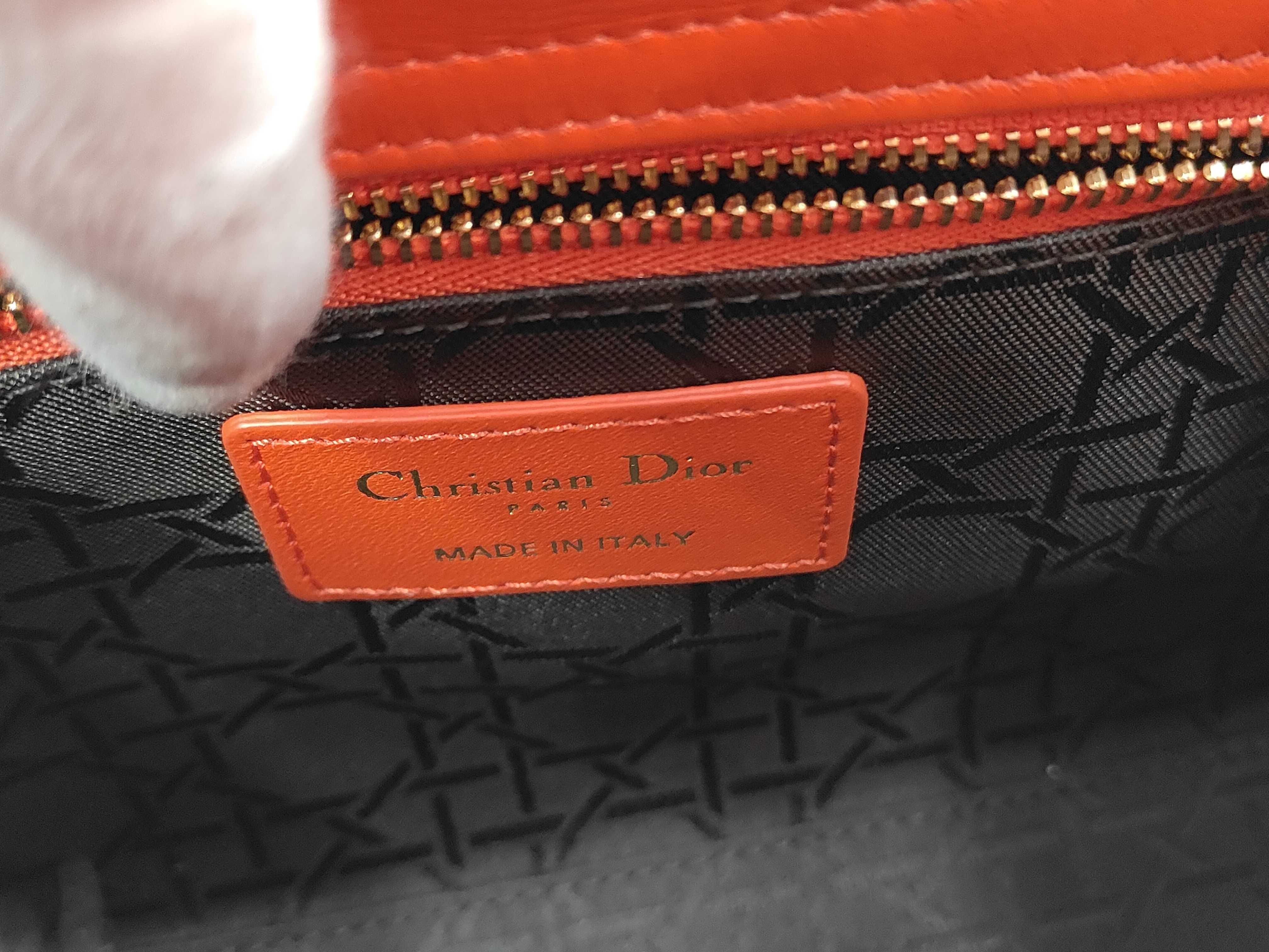 Lady Dior Orange Handbag — view 9