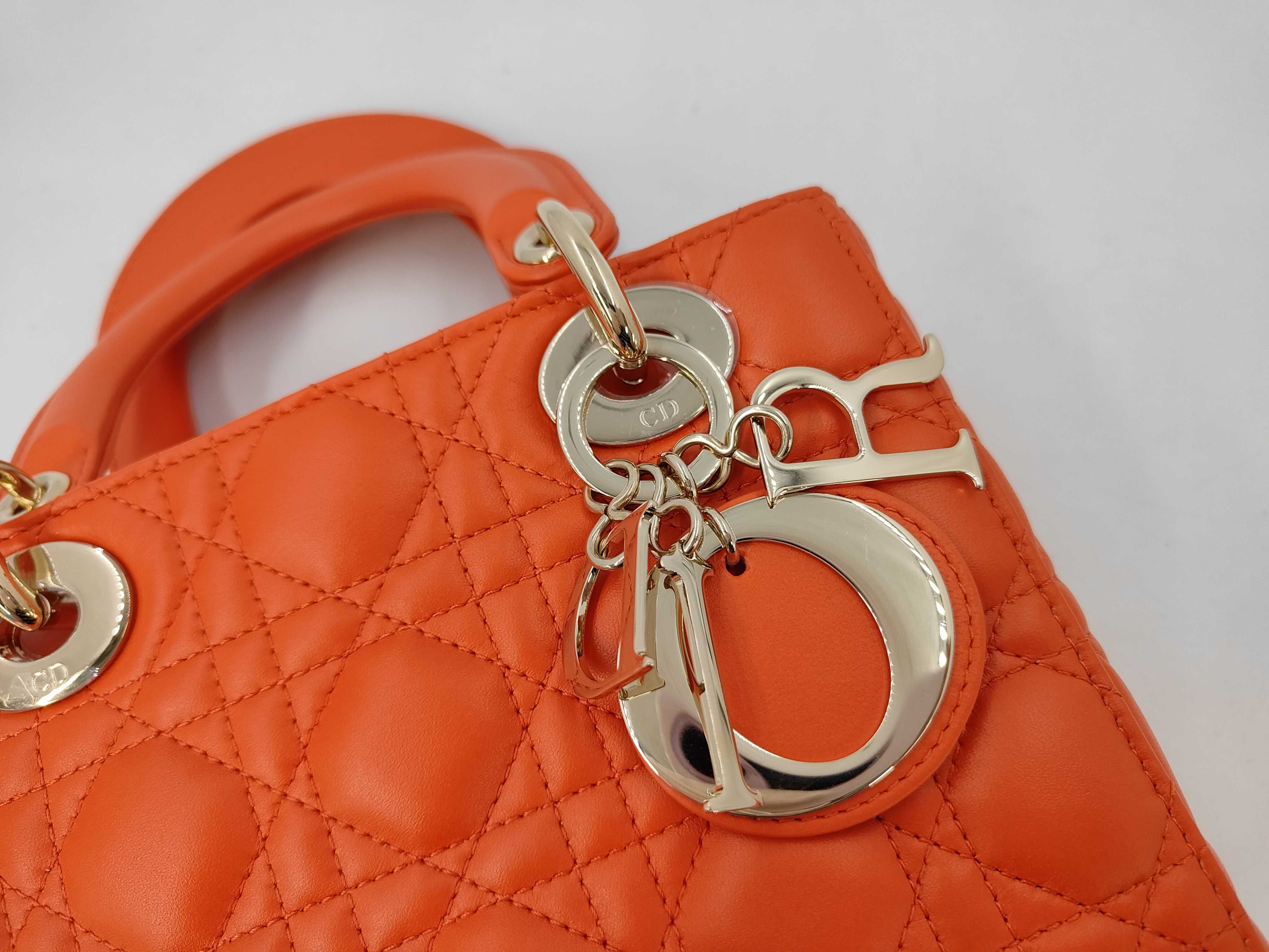 Lady Dior Orange Handbag — view 10