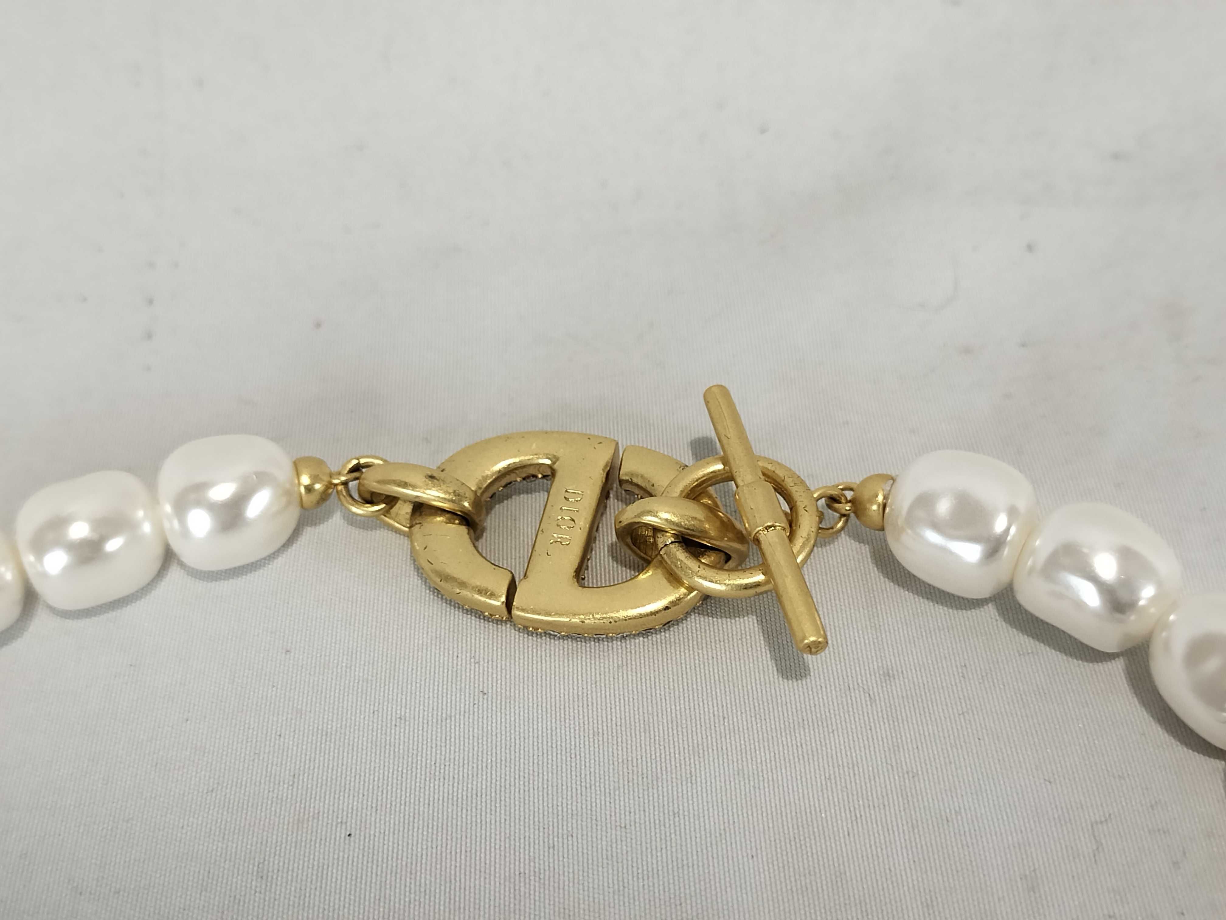 Montaigne Necklace CD Logo Pearl Rhinestone Necklace — view 3
