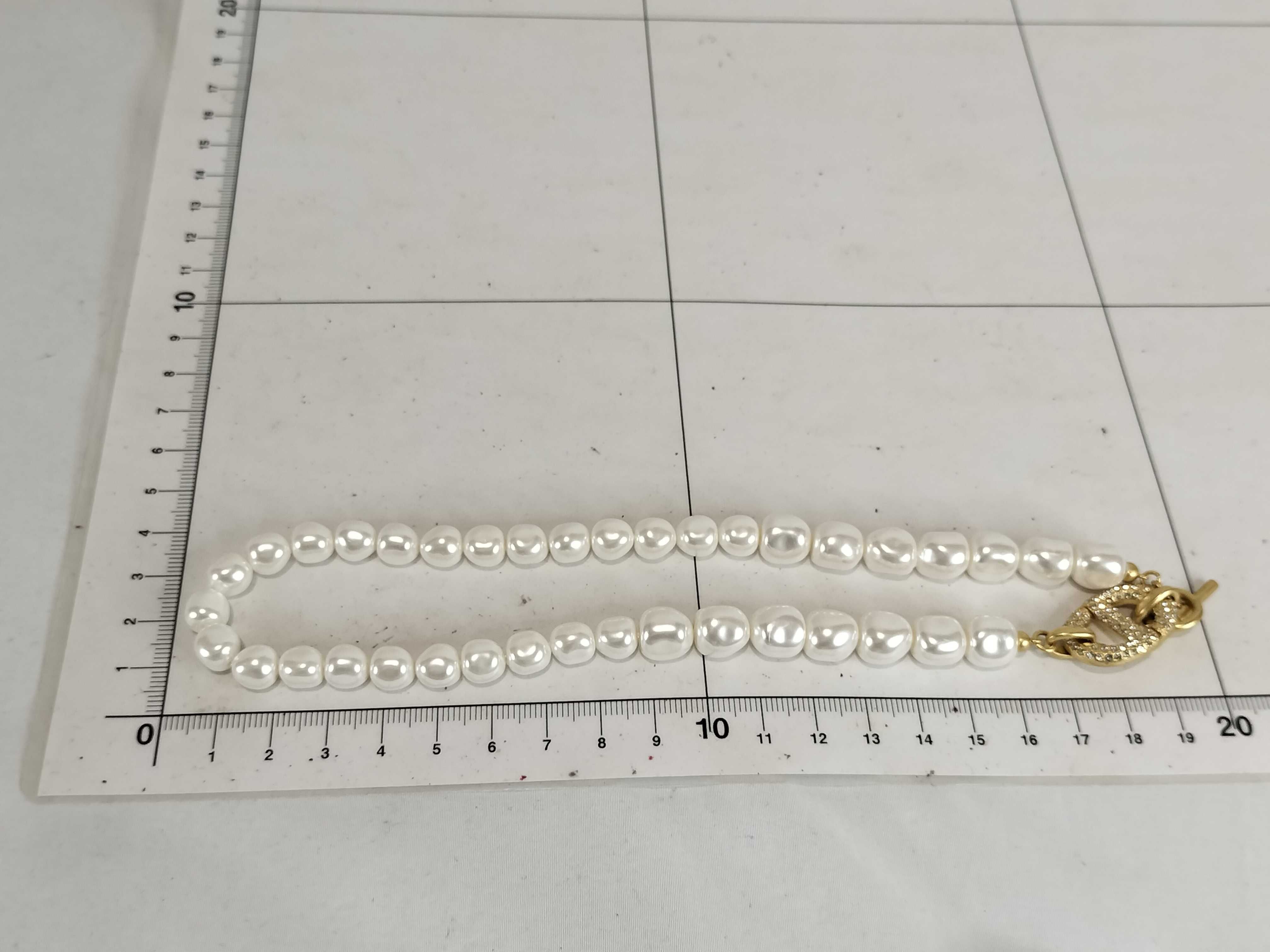 Montaigne Necklace CD Logo Pearl Rhinestone Necklace — view 5