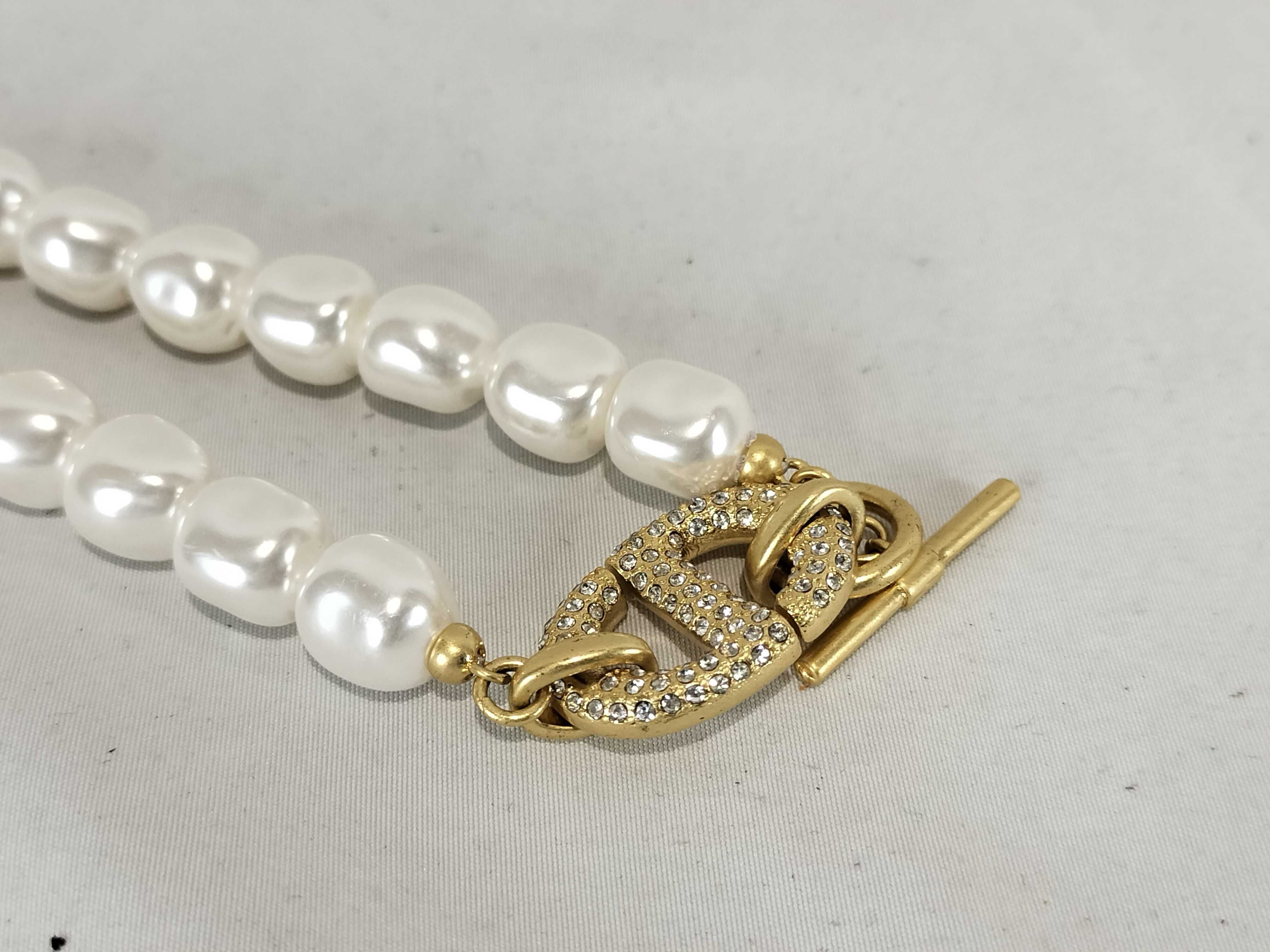 Montaigne Necklace CD Logo Pearl Rhinestone Necklace — view 6