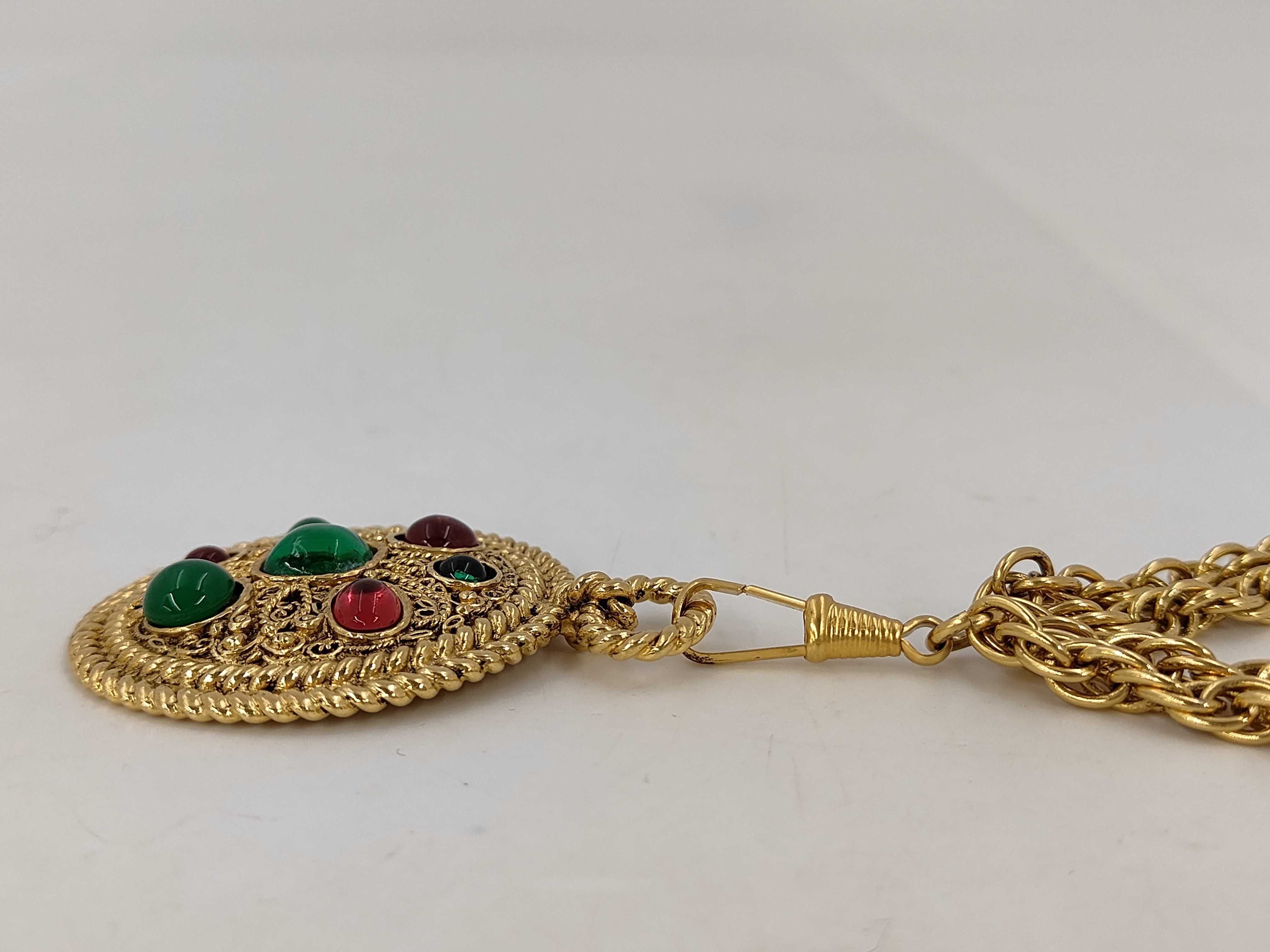 Gripoix 1985 Chain Necklace GP x Colored Stone Gold Necklace — view 5
