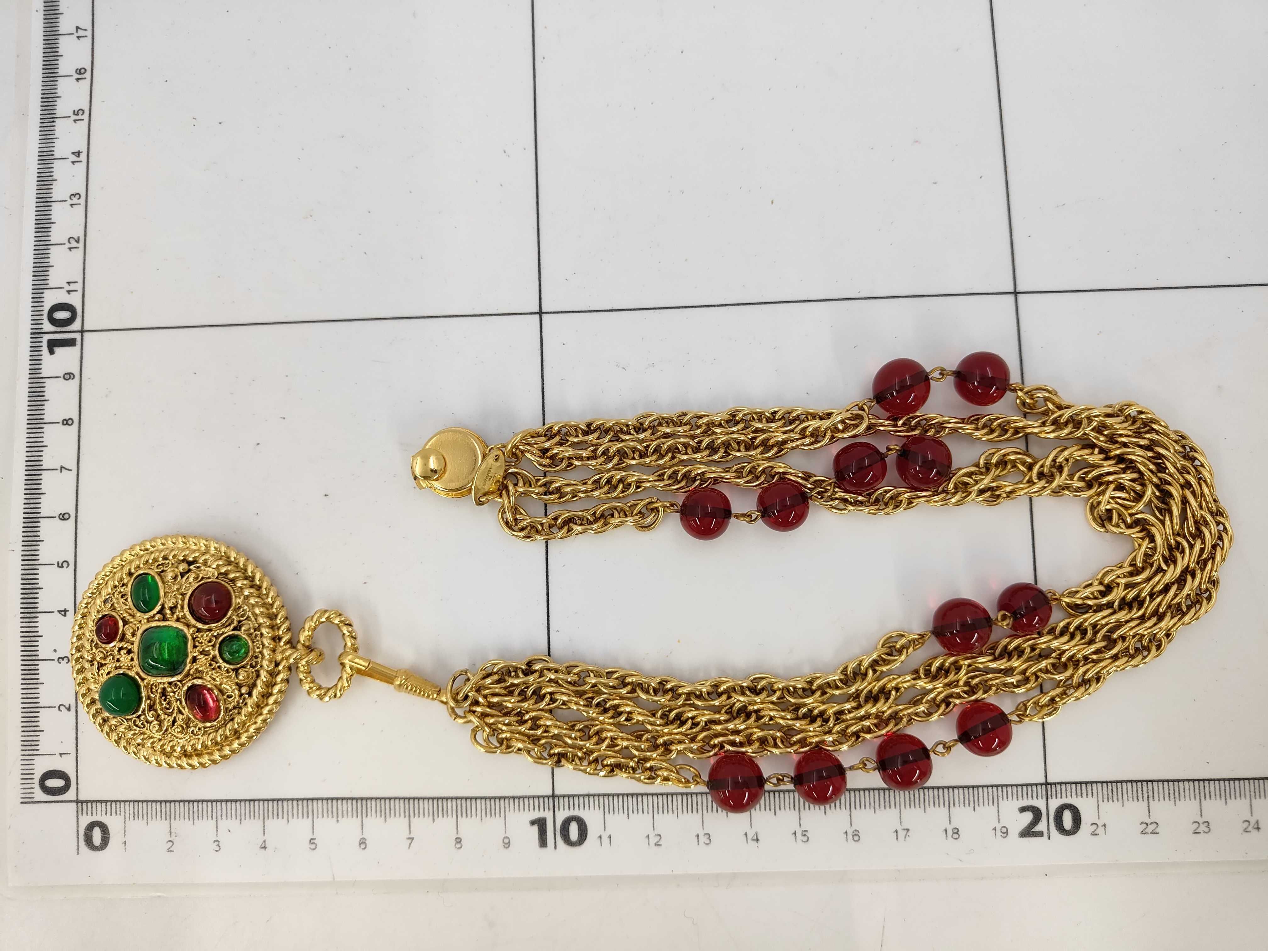 Gripoix 1985 Chain Necklace GP x Colored Stone Gold Necklace — view 6