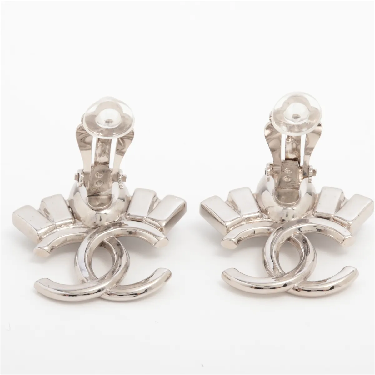 Coco Mark B17B Earrings (Pair) Metal x Rhinestone Silver — view 4