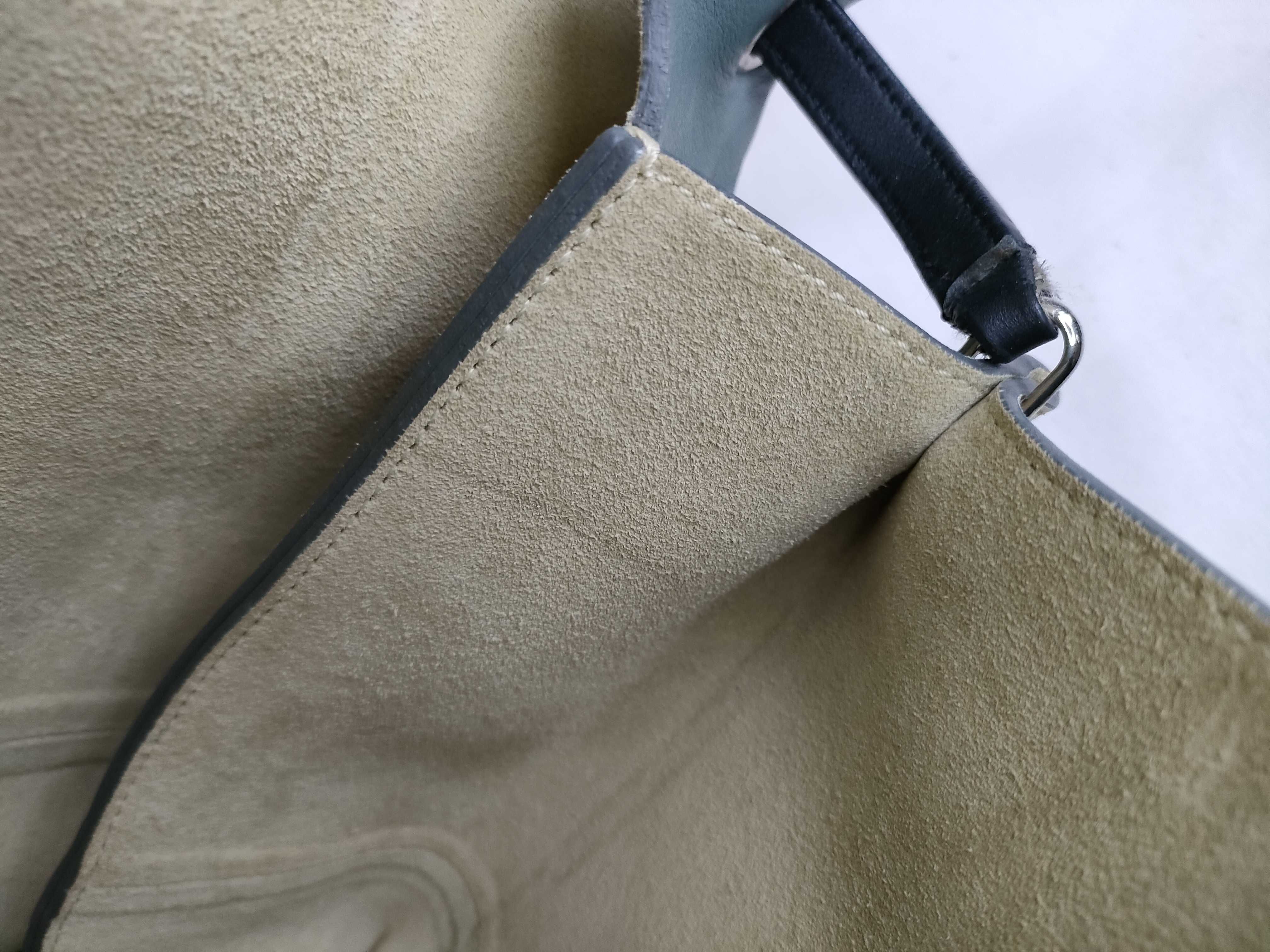 PH - Sage Green and Black Leather All Soft Shoulder Bag 34cm — view 9