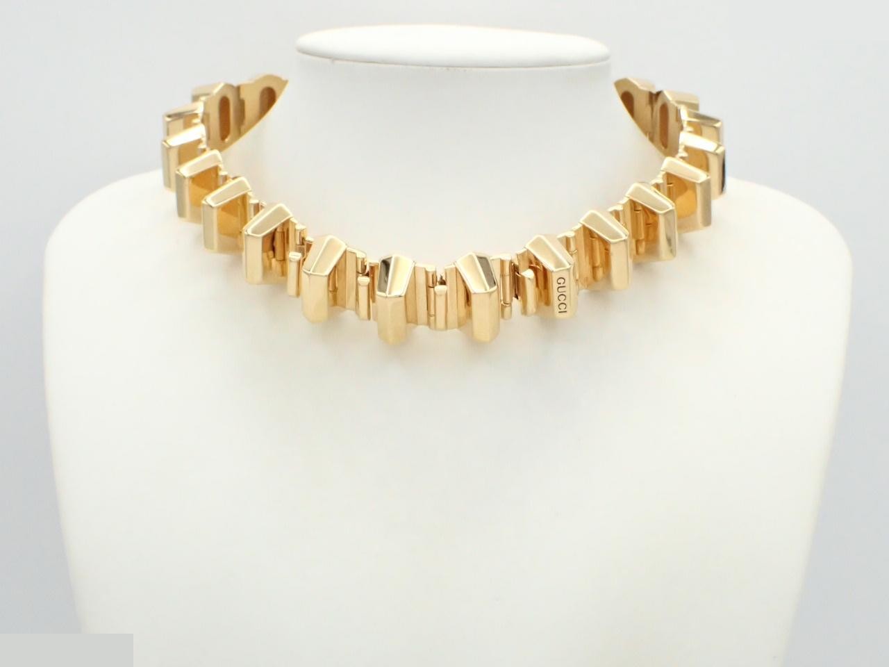 Geometric studded choker necklace, neck circumference approximately 38cm — view 3