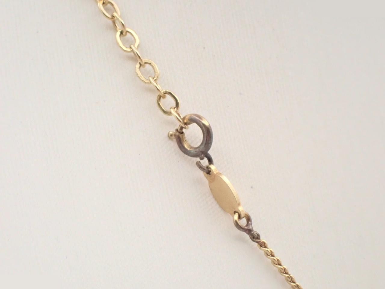 gold necklace, chain approximately 44cm — view 2
