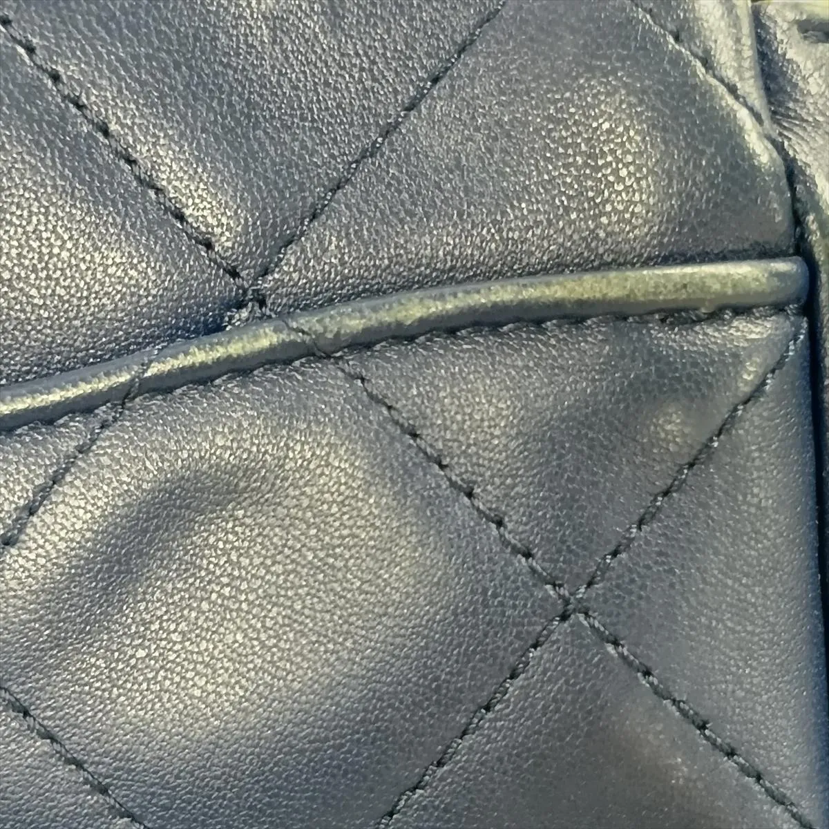 Matelassé Lambskin 2-Way Shoulder Bag, Blue with Gold Hardware, 29055728, Serial Number 29 — view 13
