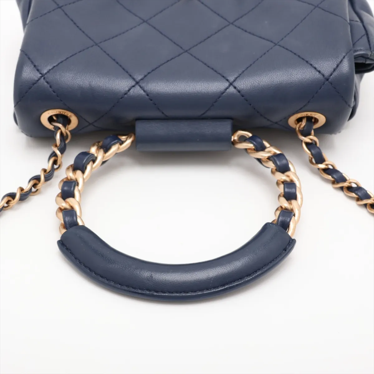 Matelassé Lambskin 2-Way Shoulder Bag, Blue with Gold Hardware, 29055728, Serial Number 29 — view 5