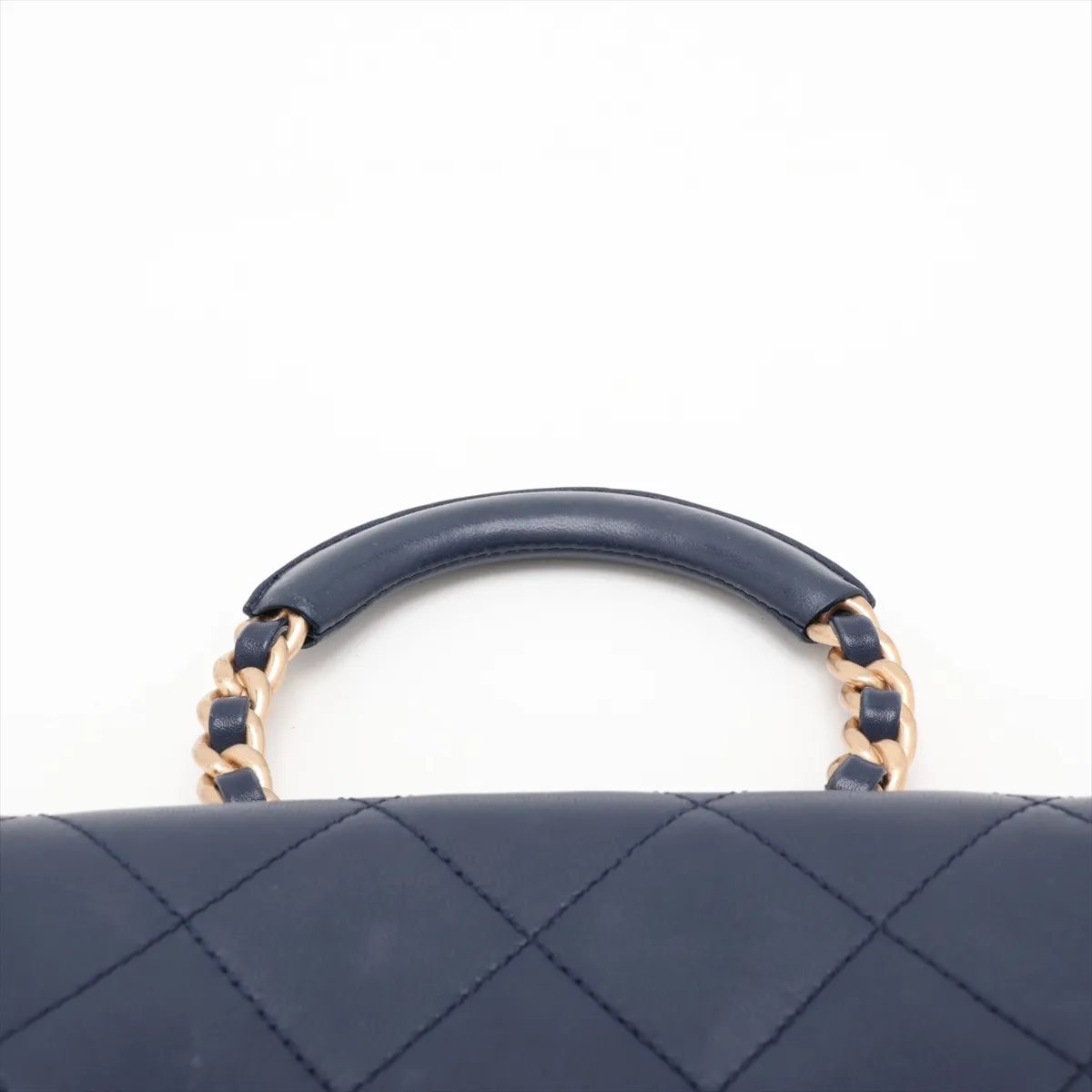 Matelassé Lambskin 2-Way Shoulder Bag, Blue with Gold Hardware, 29055728, Serial Number 29 — view 6
