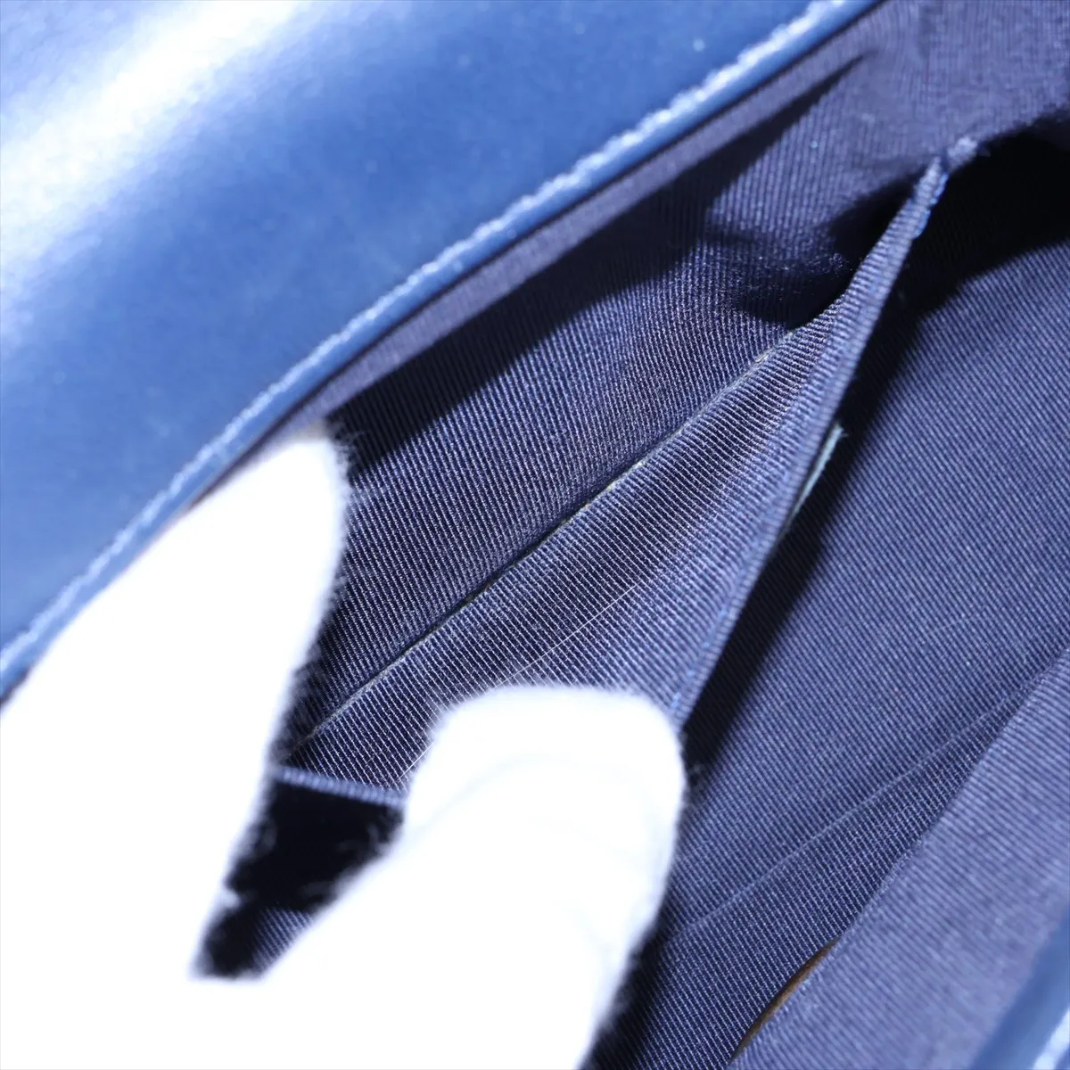 Matelassé Lambskin 2-Way Shoulder Bag, Blue with Gold Hardware, 29055728, Serial Number 29 — view 9