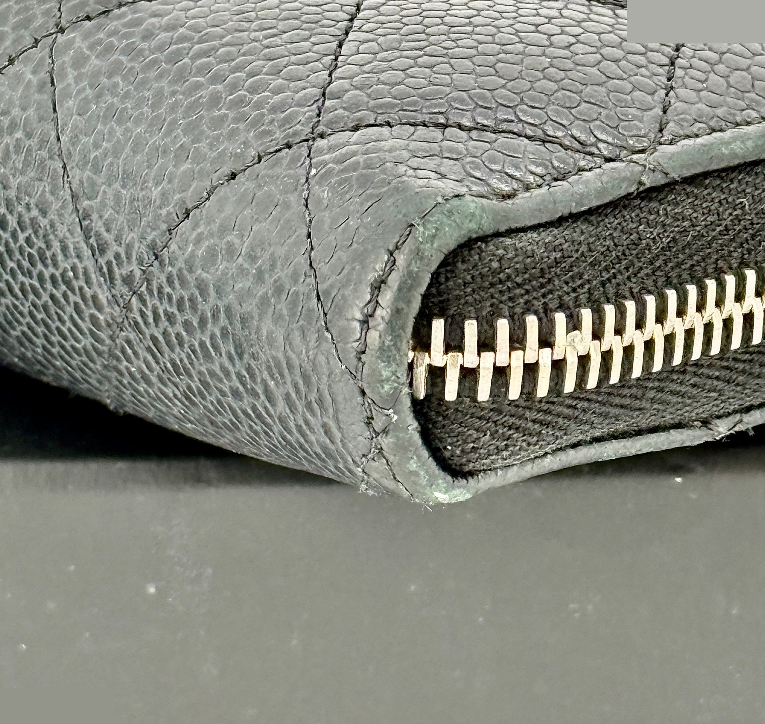 Matelassé caviar leather long wallet, serial number 19 series, with card and sticker. — view 6