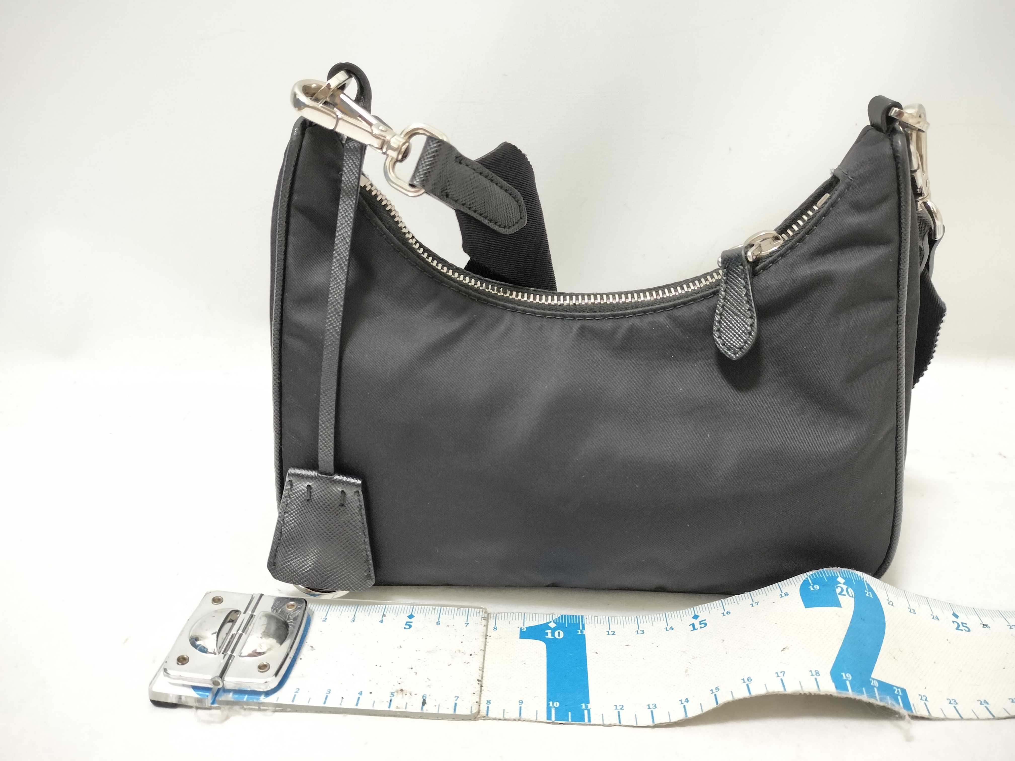 Re Nylon x Leather Shoulder Bag with White Tag — view 2