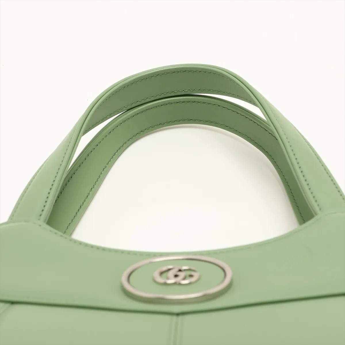 Petite GG Leather 2-Way Handbag, Green, 745918 — view 6