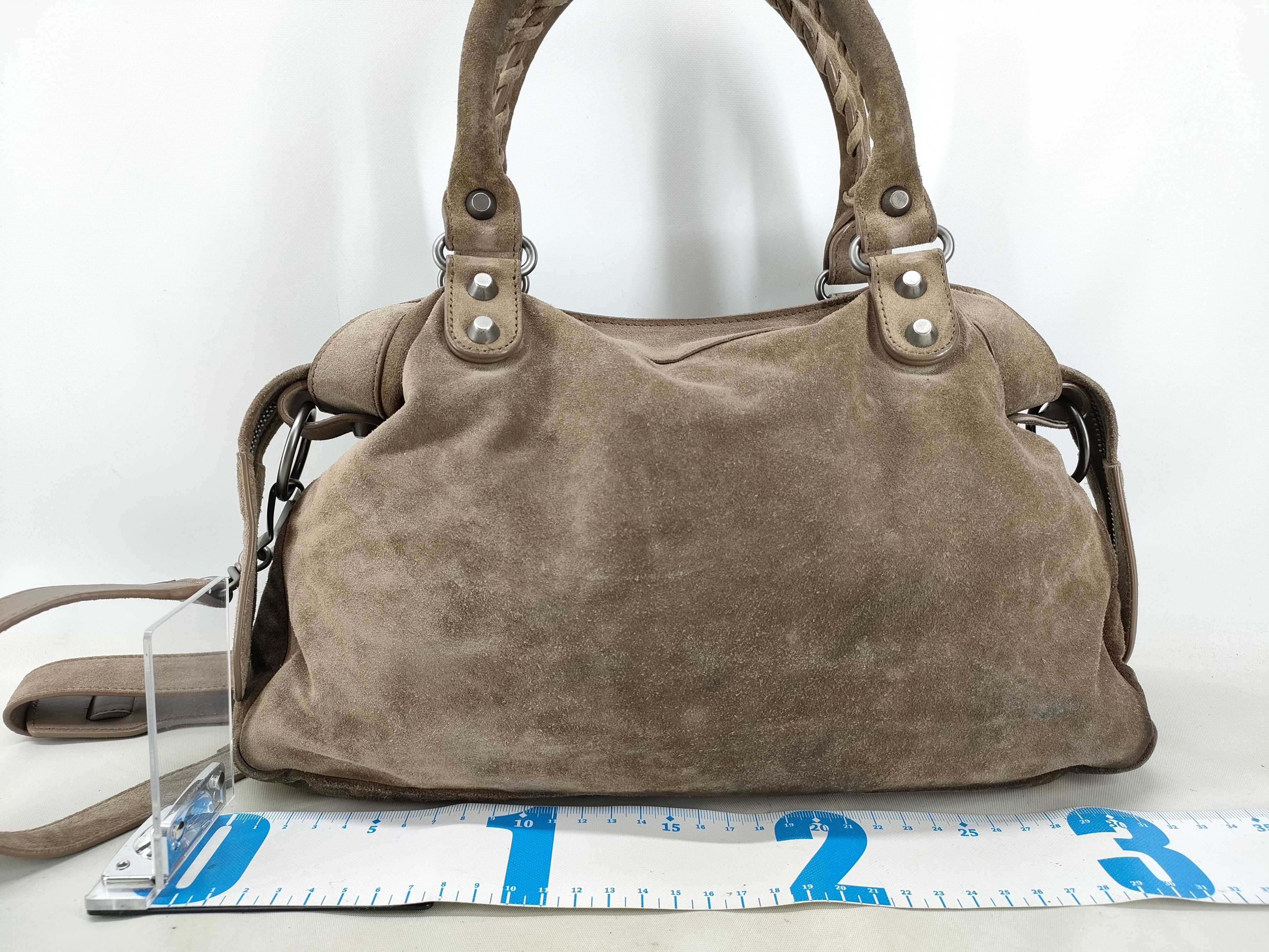 Suede Handbag 2-way Shoulder Bag Town Shoulder Bag with Mirror — view 2