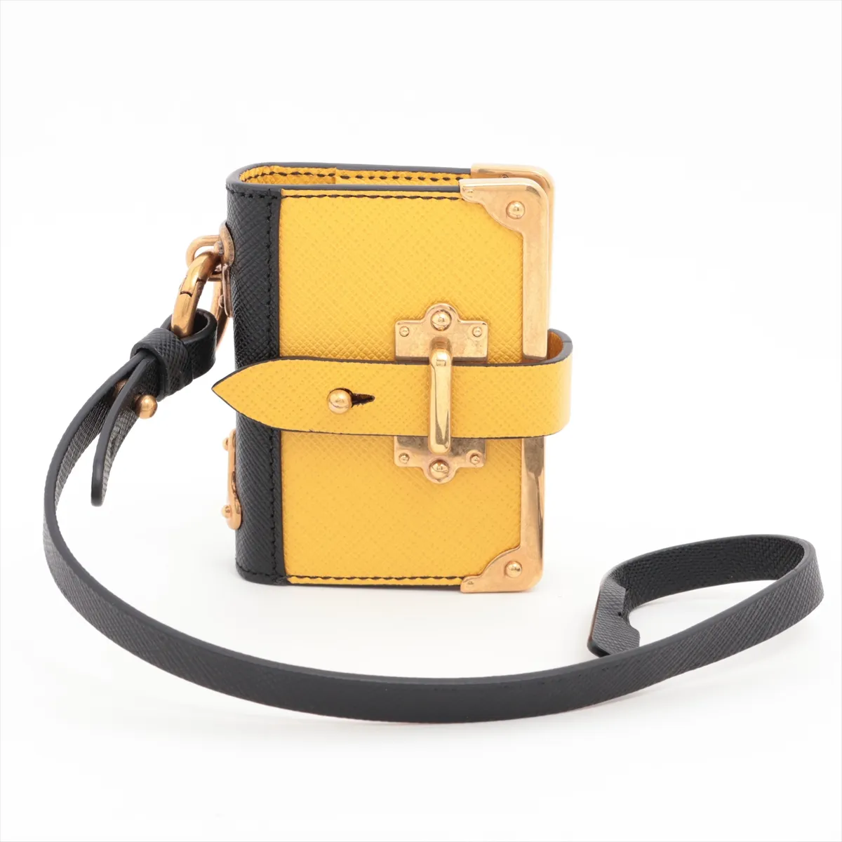 Trick Note Charm, GP x Leather, Yellow. Shows signs of wear: