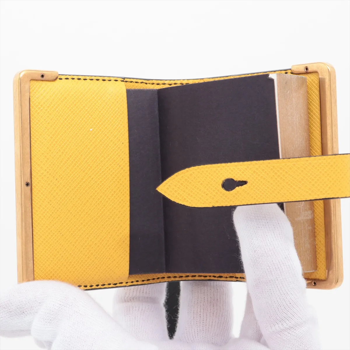Trick Note Charm, GP x Leather, Yellow. Shows signs of wear: — view 3