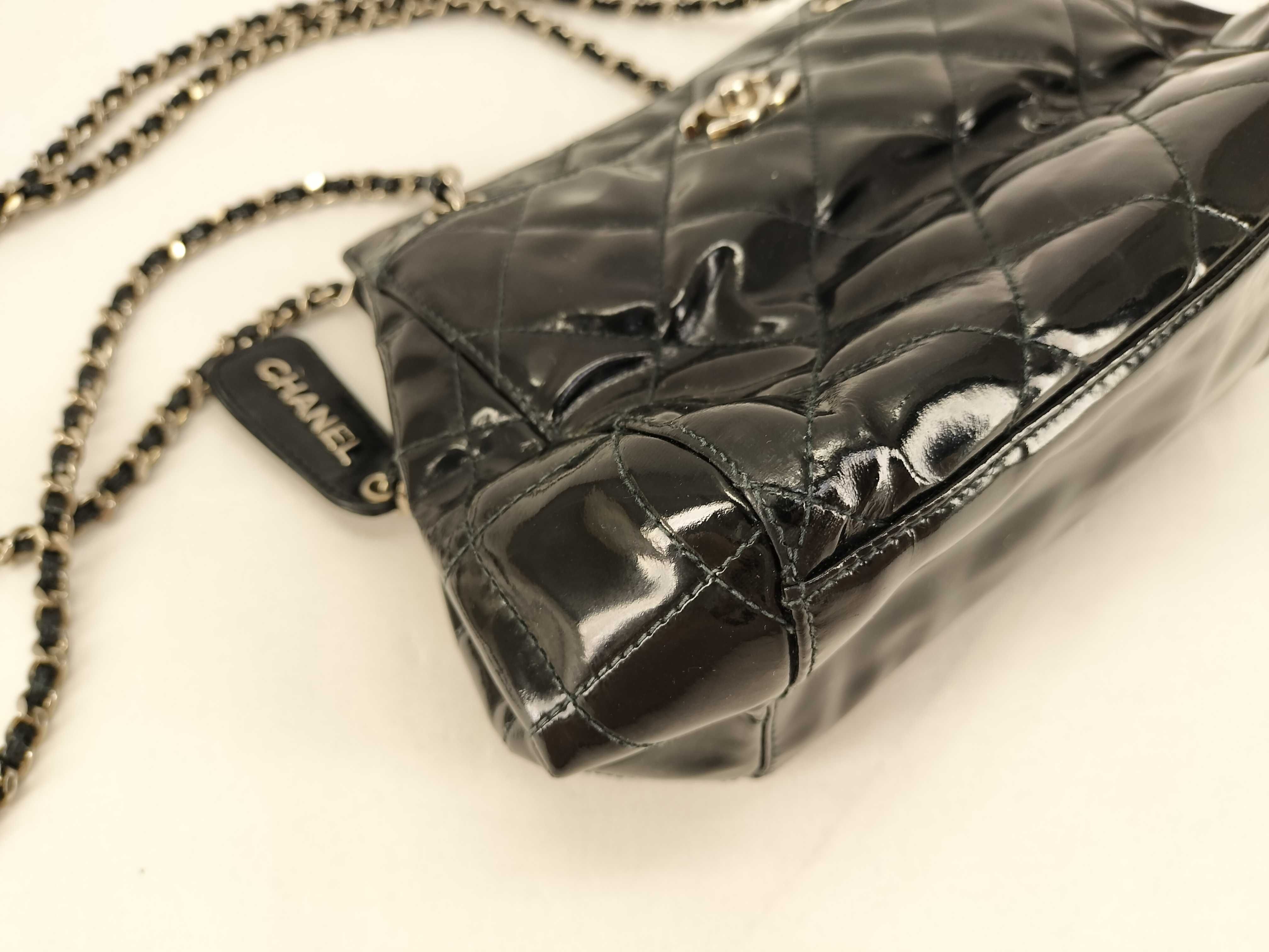 Enamel Coco Mark Chain Shoulder Bag — view 7