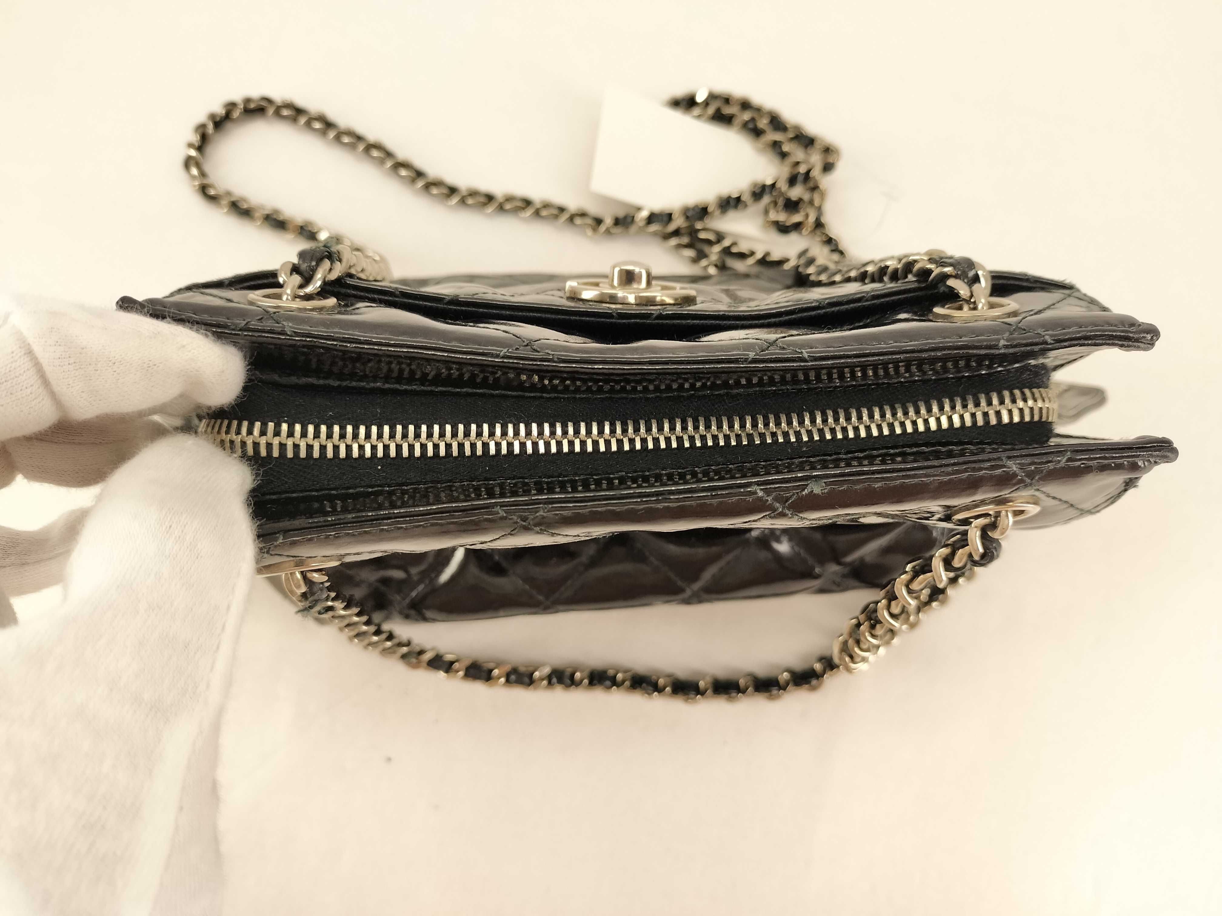 Enamel Coco Mark Chain Shoulder Bag — view 9