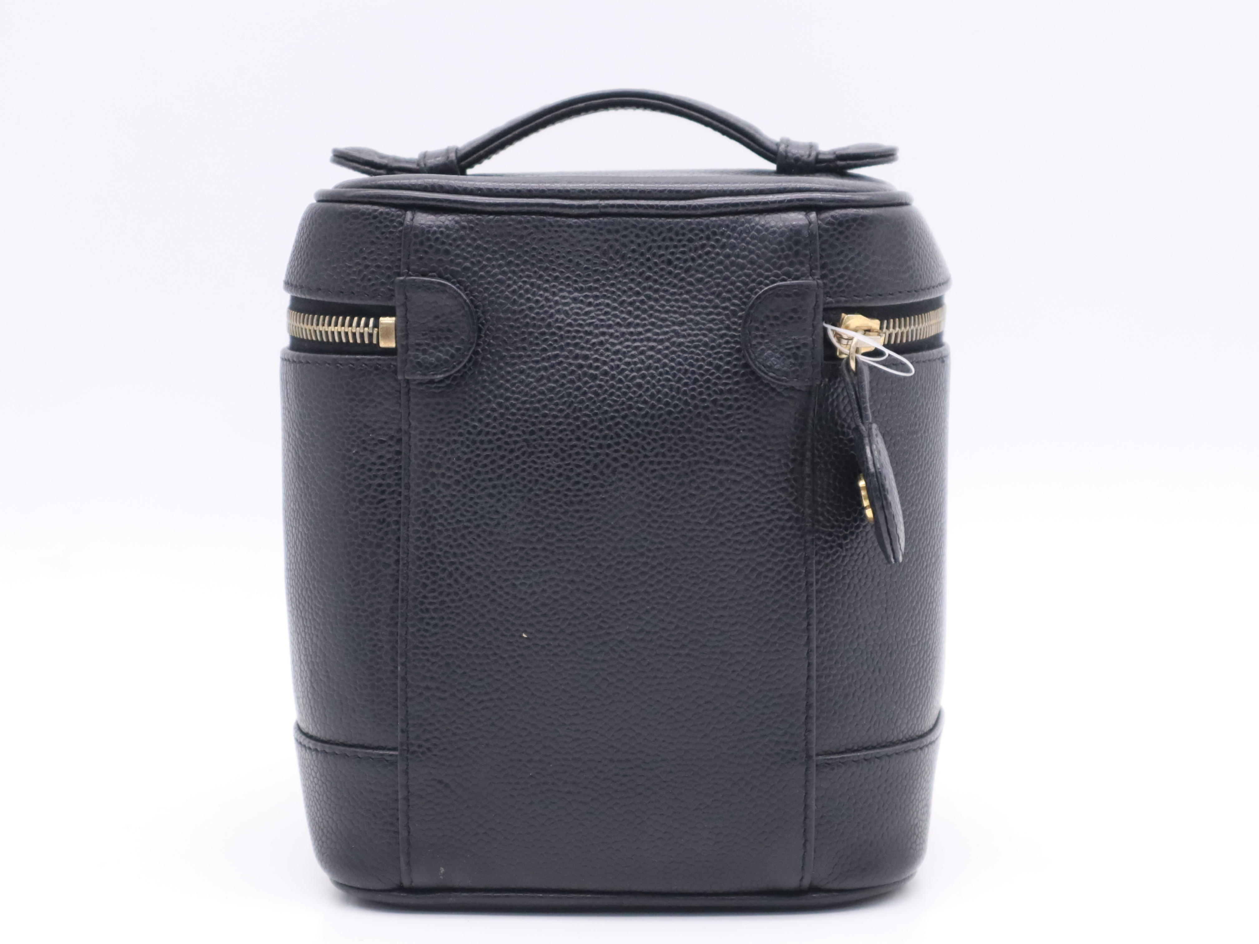 Caviar Skin Coco Mark Vanity Bag, Black with Gold Hardware, Card Holder, 7649430 (Handbag) — view 2