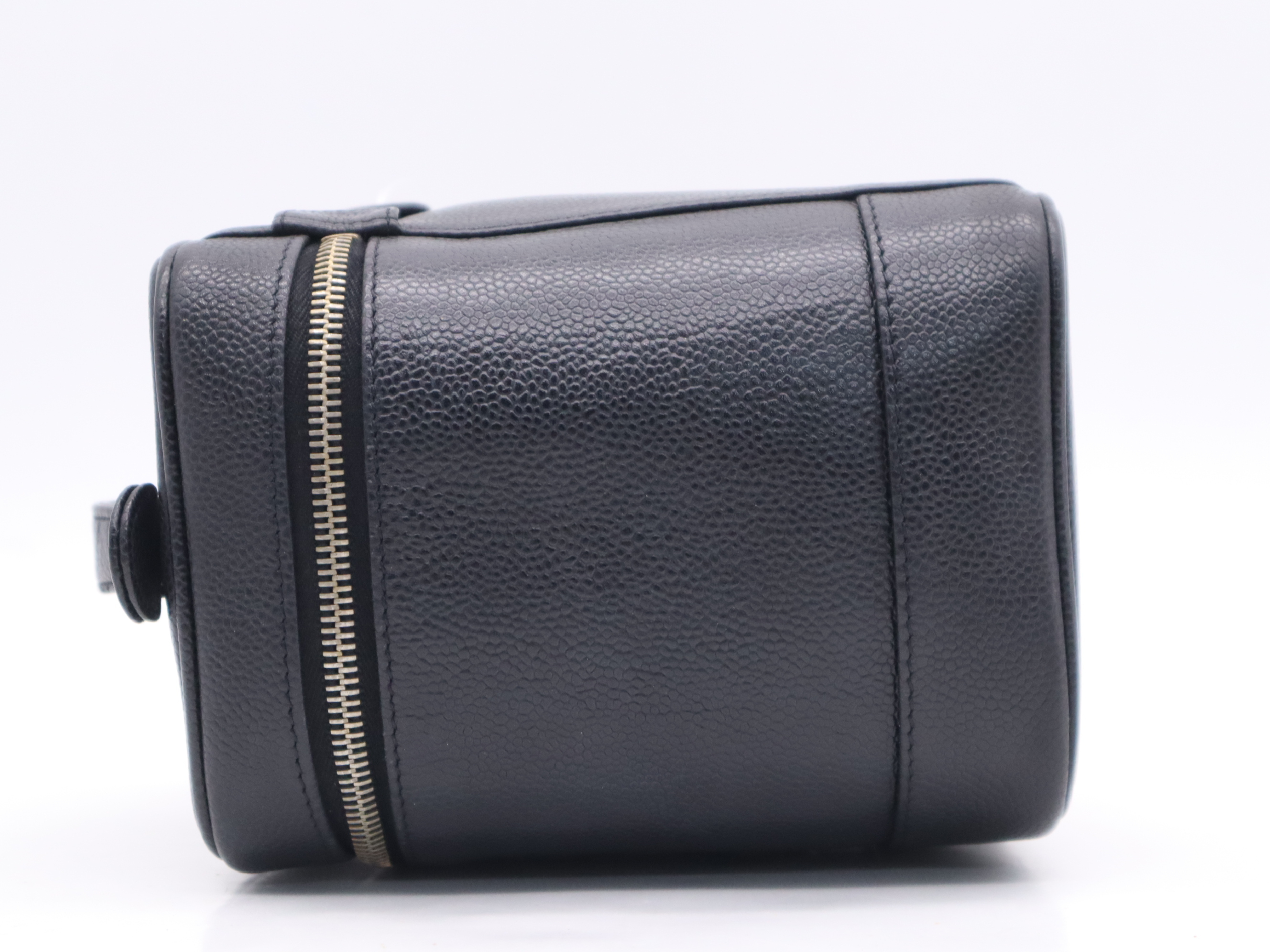 Caviar Skin Coco Mark Vanity Bag, Black with Gold Hardware, Card Holder, 7649430 (Handbag) — view 3