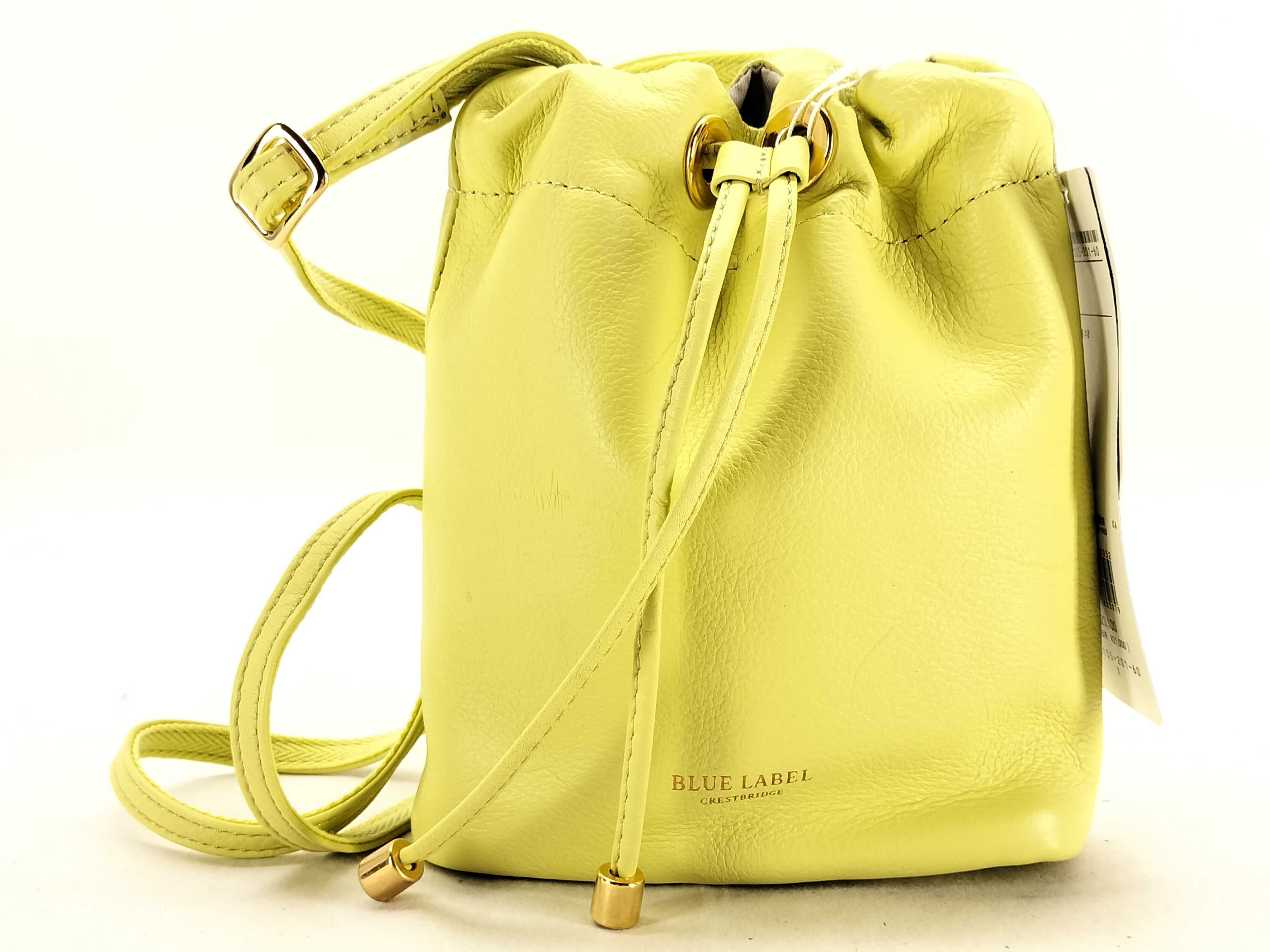 Blue Label Drawstring Shoulder Bag with Paper Tag