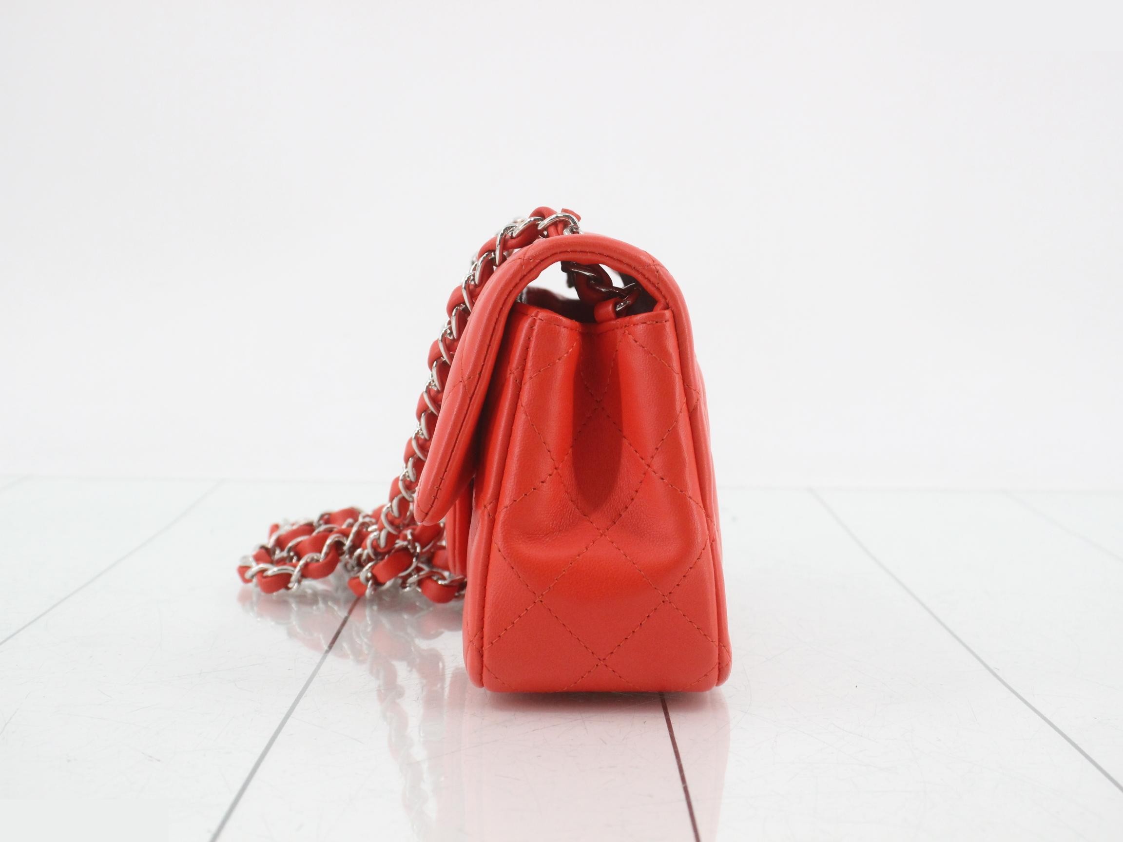 Lambskin Mini Matelassé Chain Shoulder Bag — view 3
