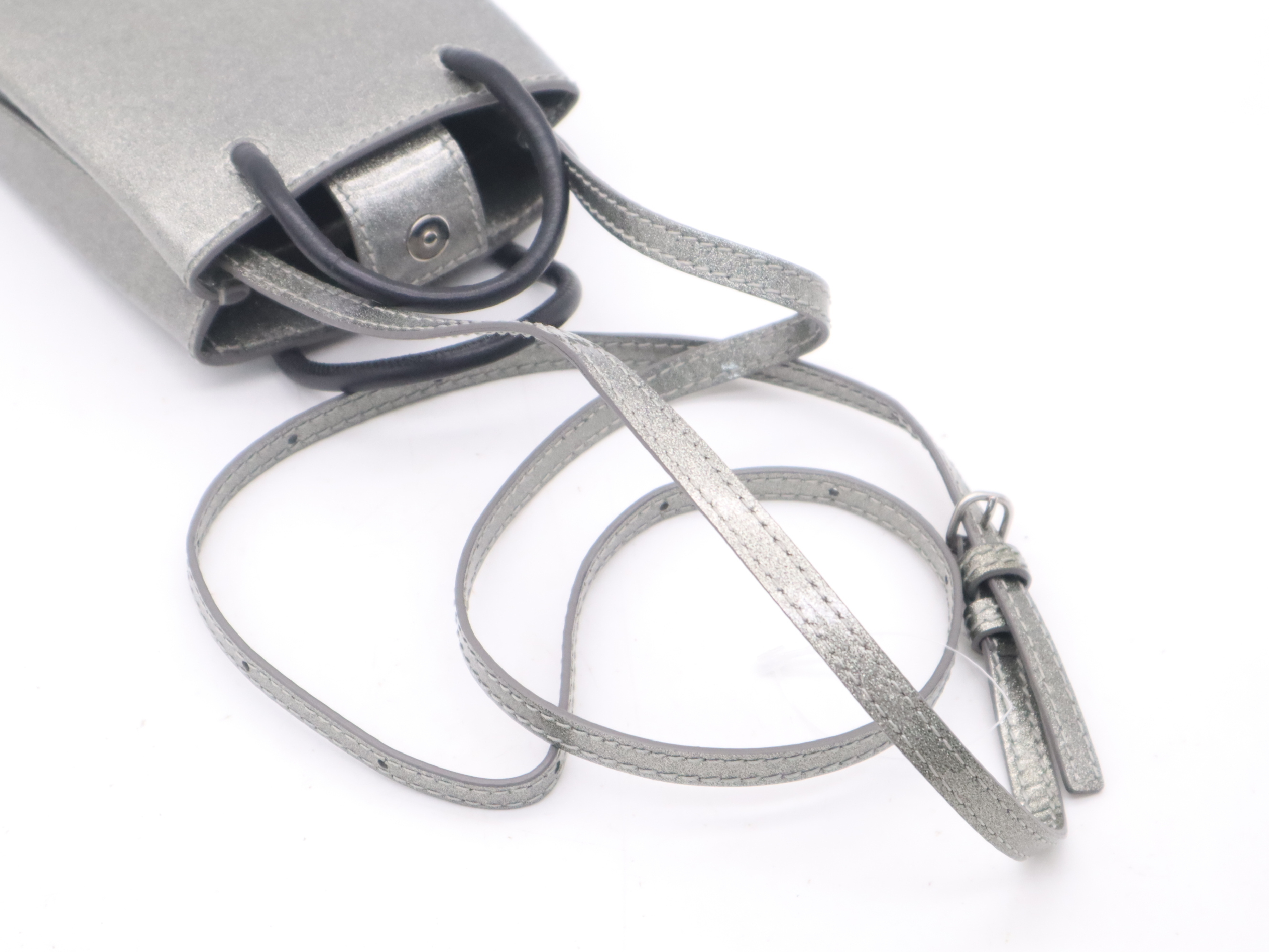 PVC Phone Holder Bag, Silver, Shoulder Bag — view 6