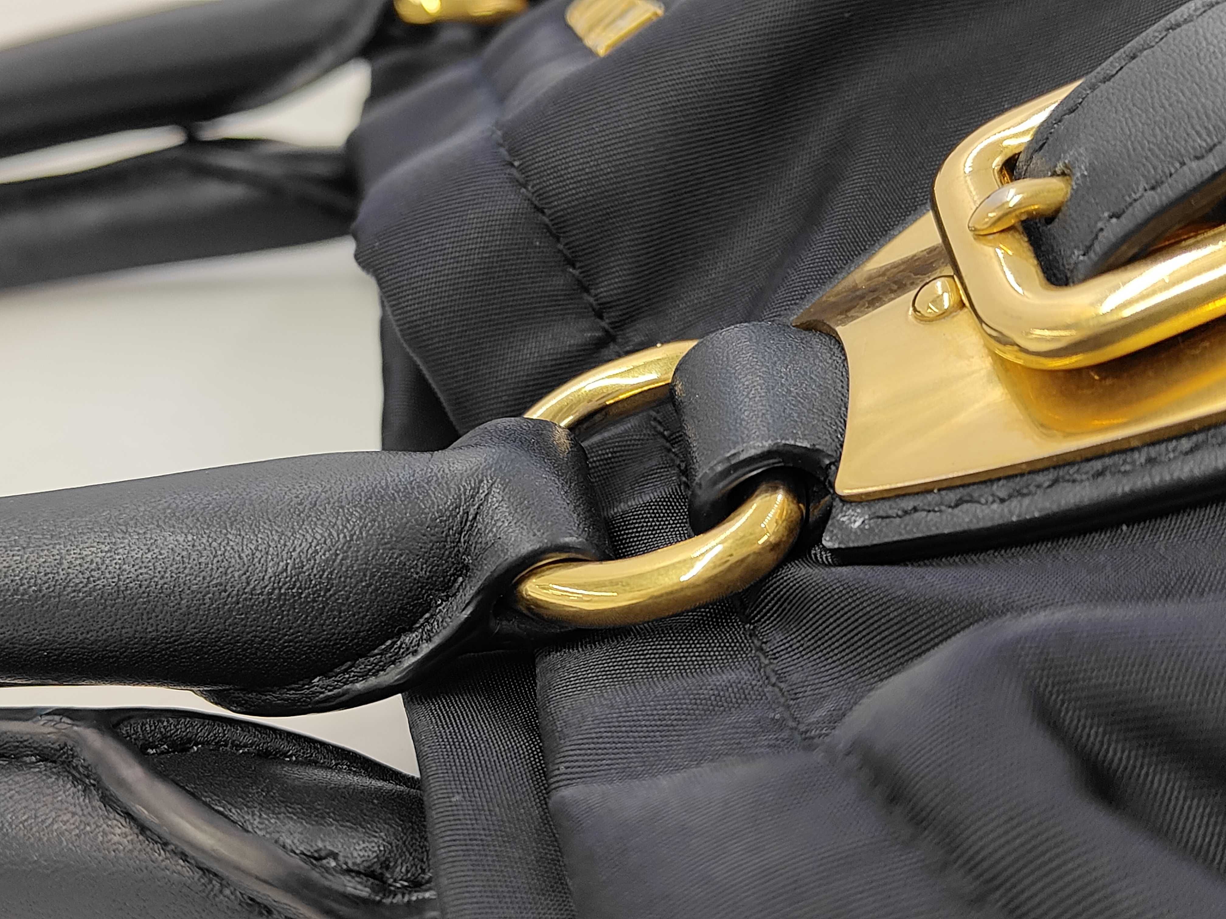 Nylon Gold Logo Tote Shoulder Bag Navy BN1902 Tote Bag — view 5