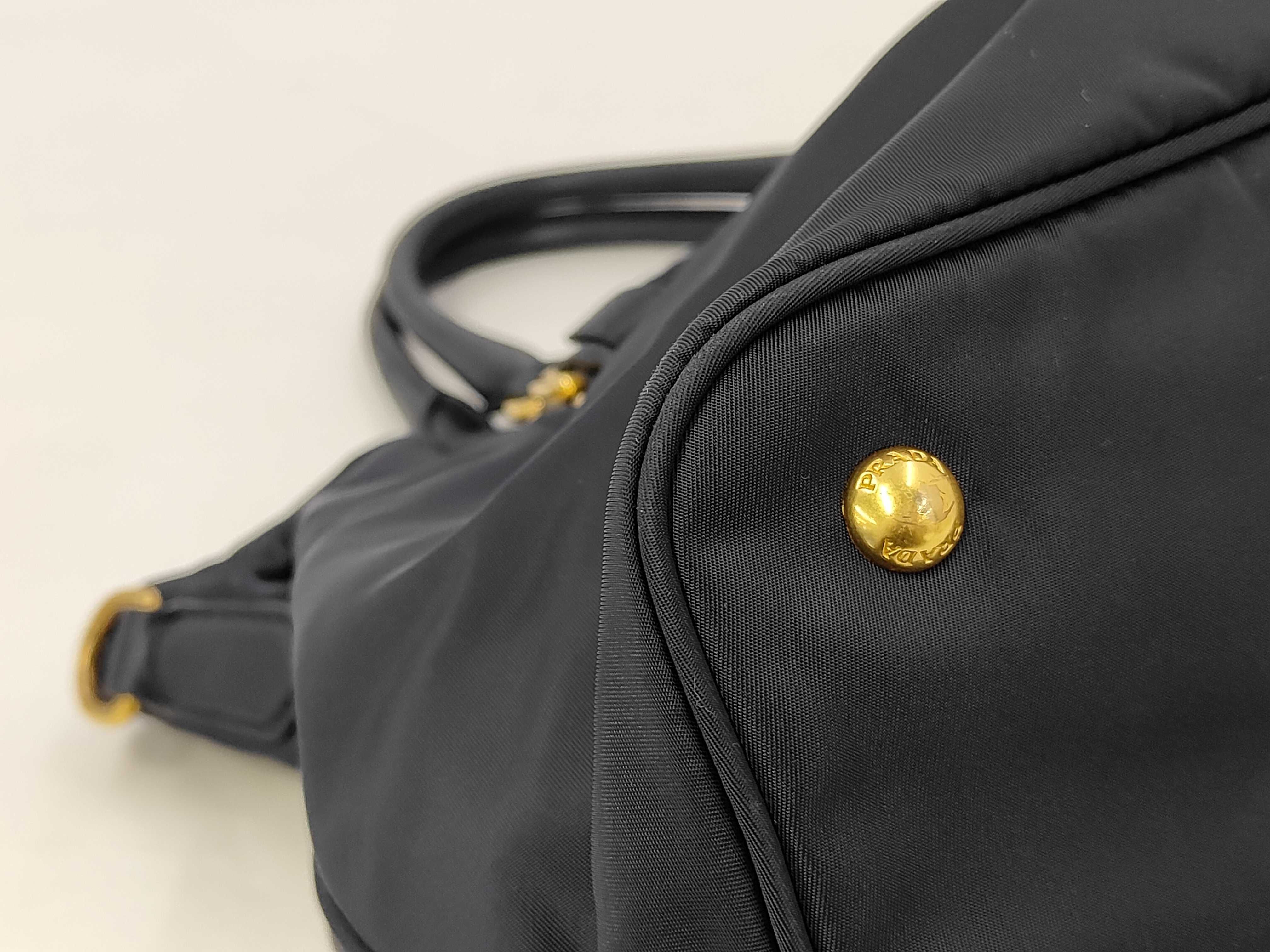 Nylon Gold Logo Tote Shoulder Bag Navy BN1902 Tote Bag — view 6