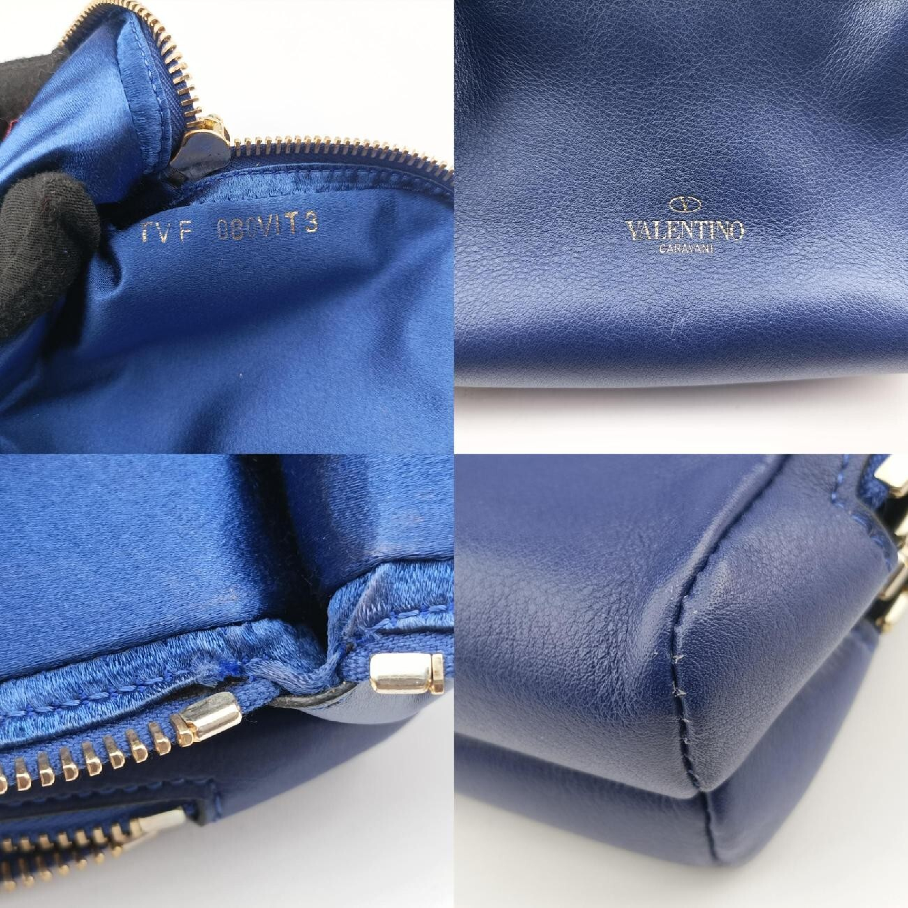 Rockstud Blue Leather TVF 080VIT3 Shoulder Bag — view 8