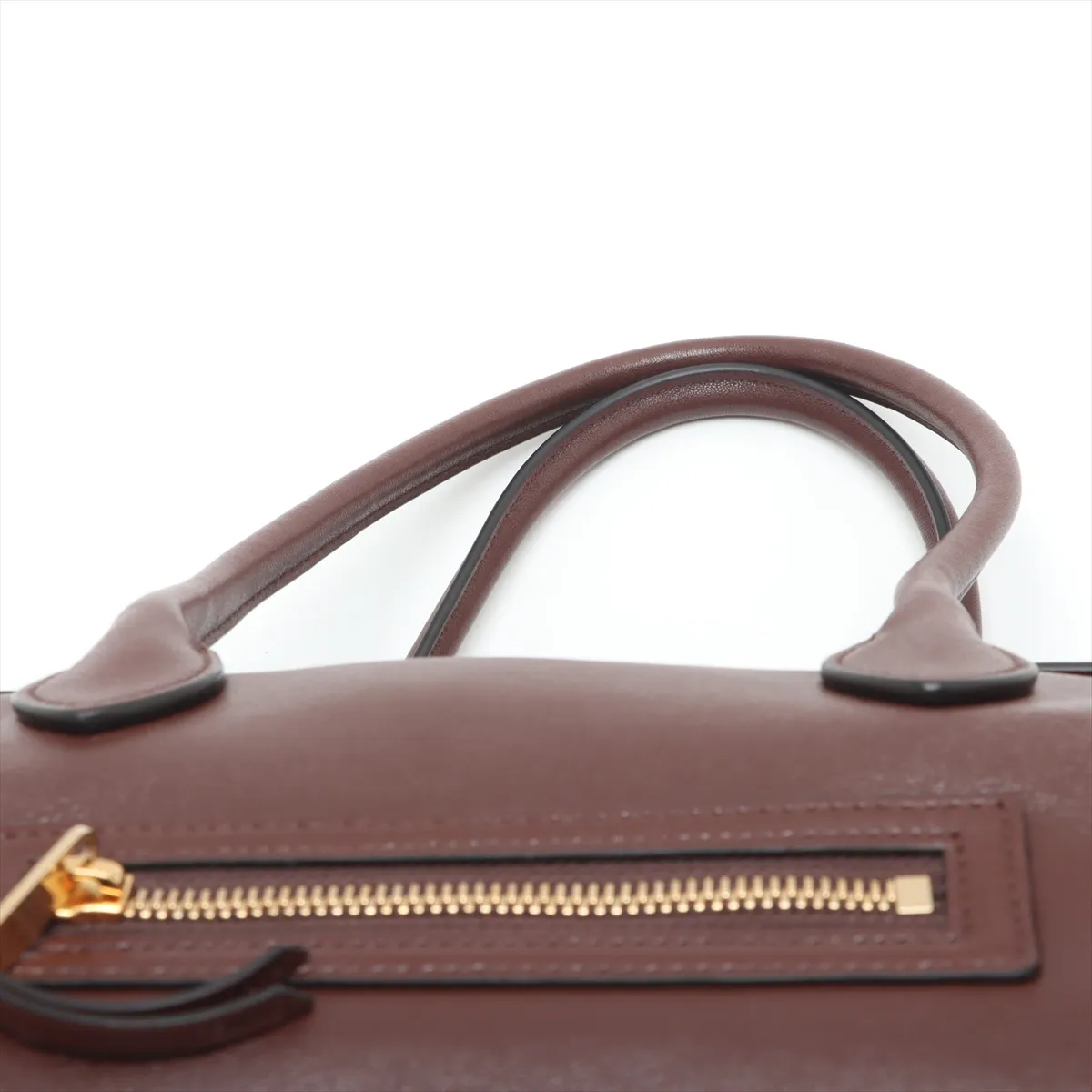 Big Luggage Leather 2-Way Handbag, Brown — view 6