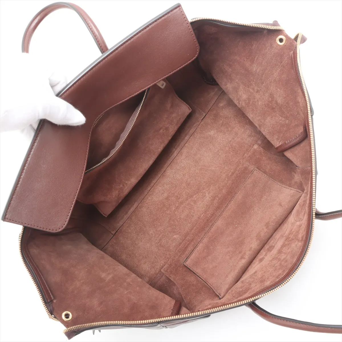 Big Luggage Leather 2-Way Handbag, Brown — view 8