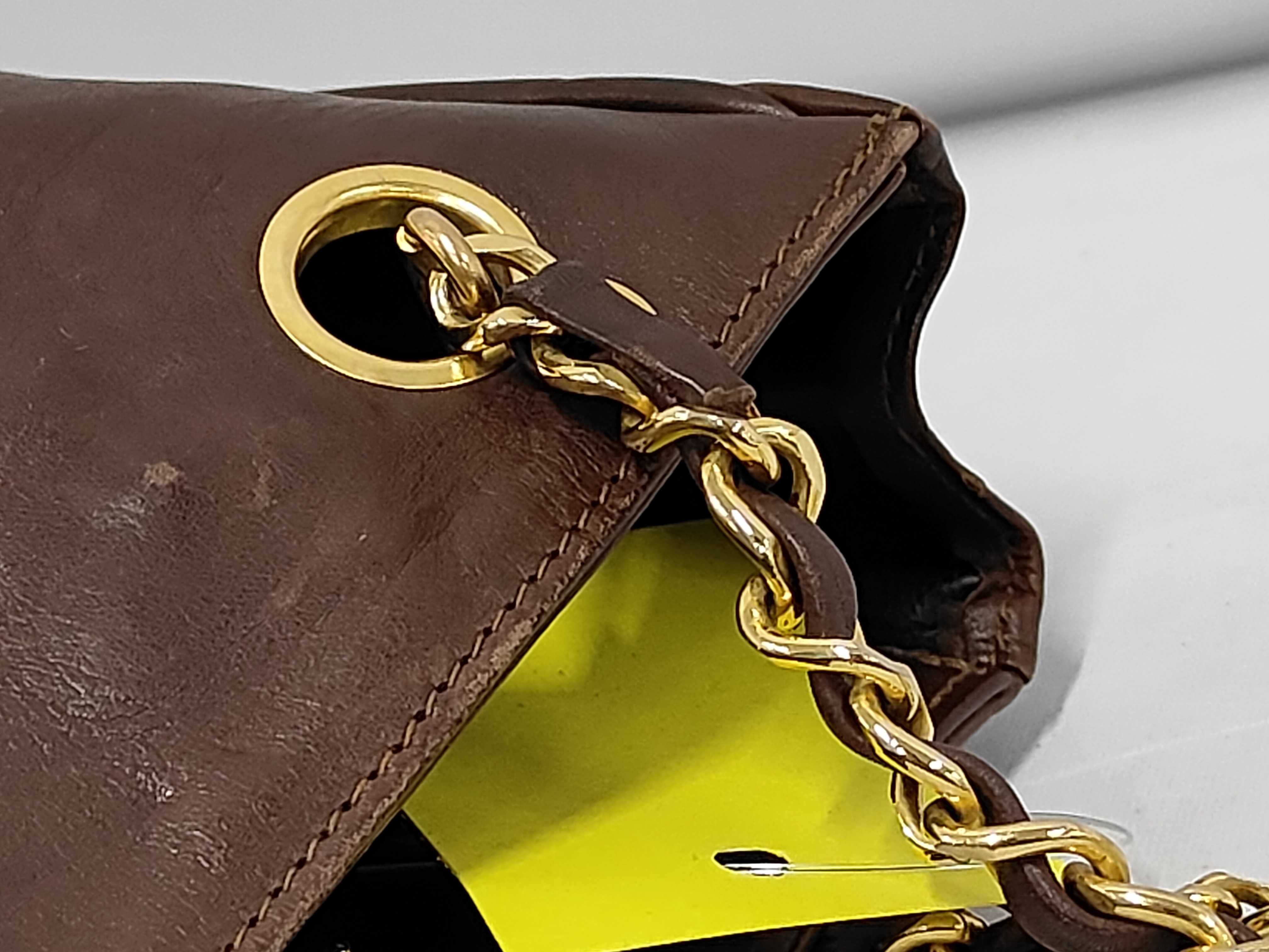 Matelassé Chain Tote Bag, Brown Tote Bag — view 7