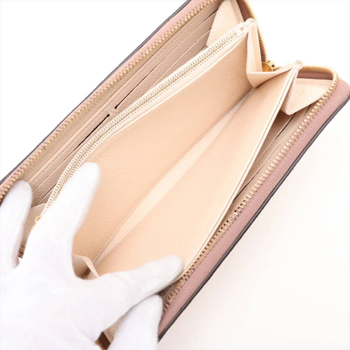 Bicolor Monogram Empreinte Zippy Wallet M80116 Crème x Bois de Rose Round Zip Wallet (RFID detected) — view 5
