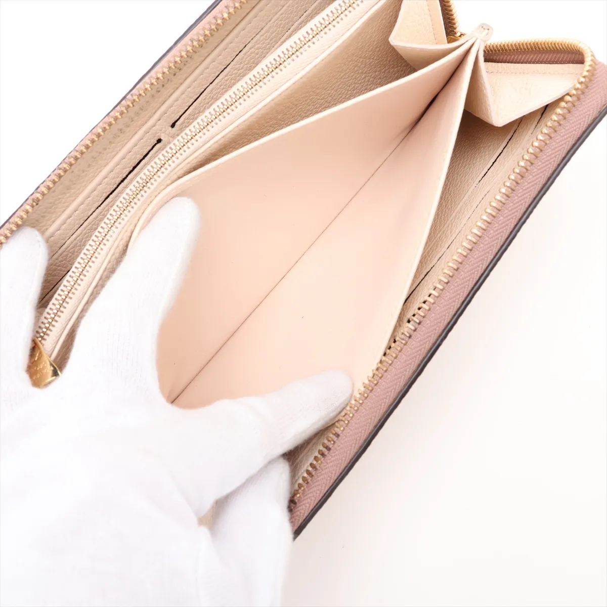 Bicolor Monogram Empreinte Zippy Wallet M80116 Crème x Bois de Rose Round Zip Wallet (RFID detected) — view 7