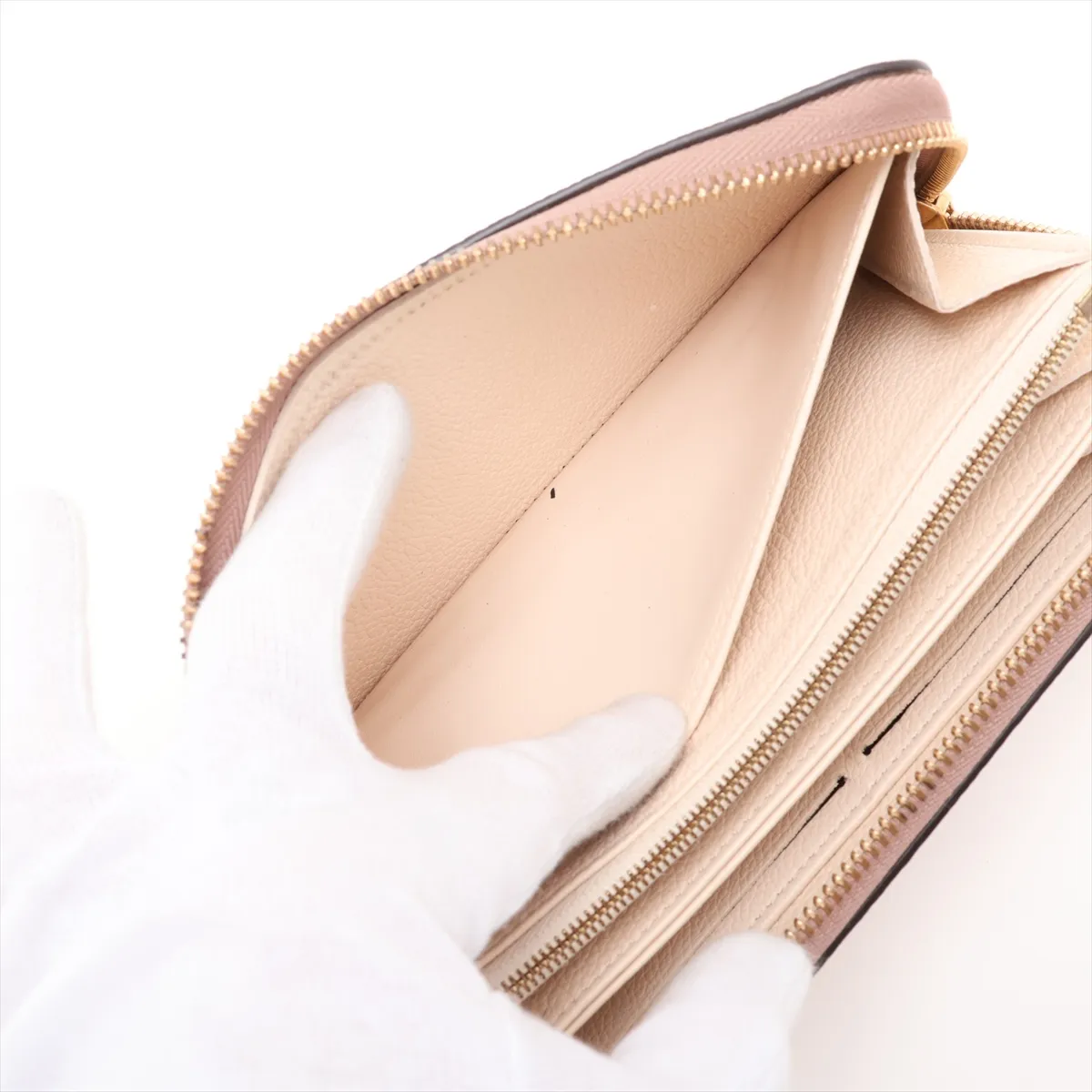 Bicolor Monogram Empreinte Zippy Wallet M80116 Crème x Bois de Rose Round Zip Wallet (RFID detected) — view 8