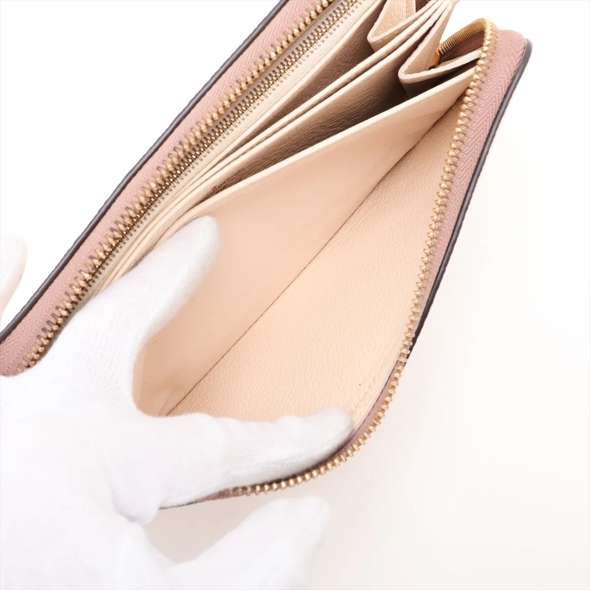Bicolor Monogram Empreinte Zippy Wallet M80116 Crème x Bois de Rose Round Zip Wallet (RFID detected) — view 9