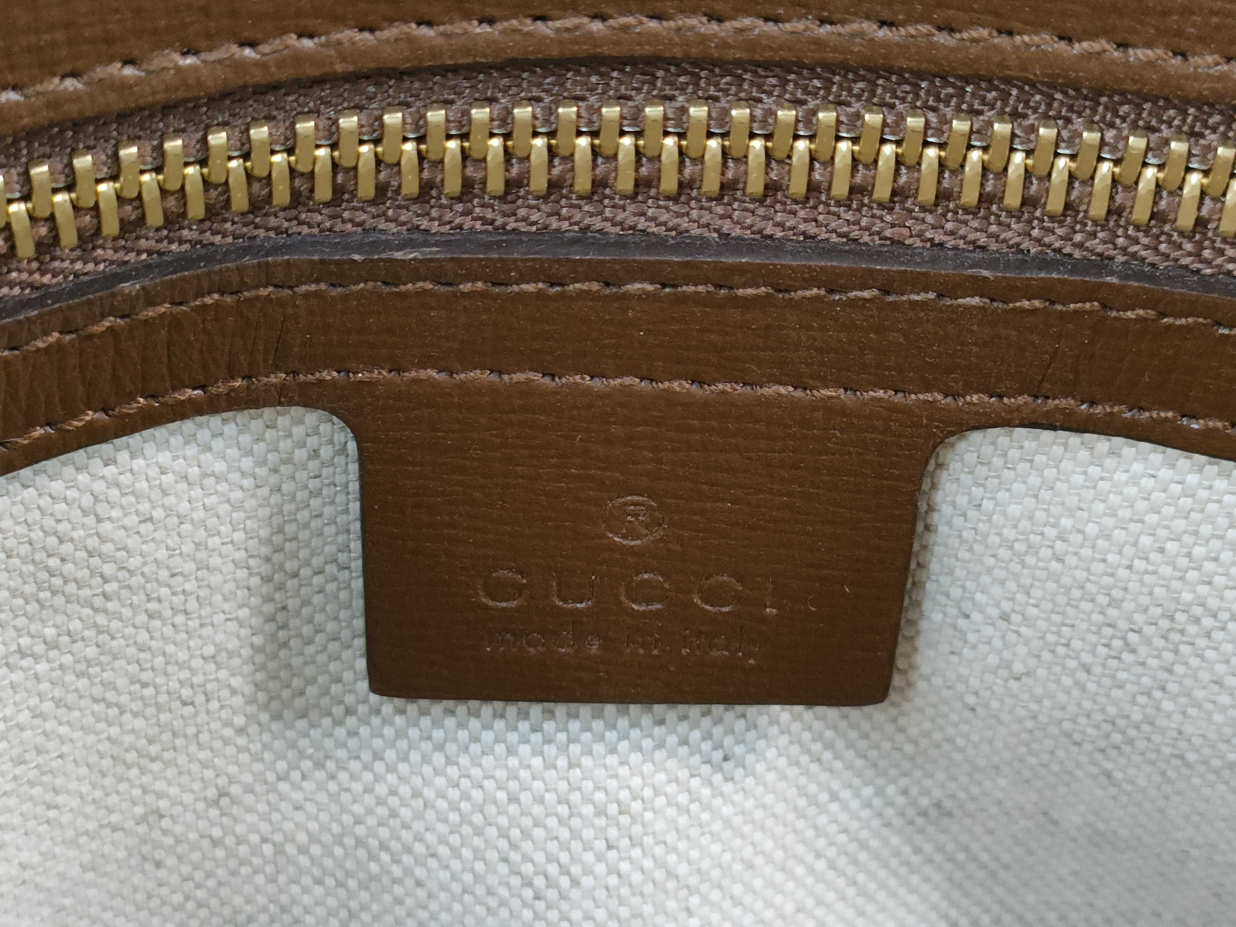 GG Supreme DU- GG Supreme Horsebit 1955 PVC Handbag Beige x Red 621220 Handbag — view 13
