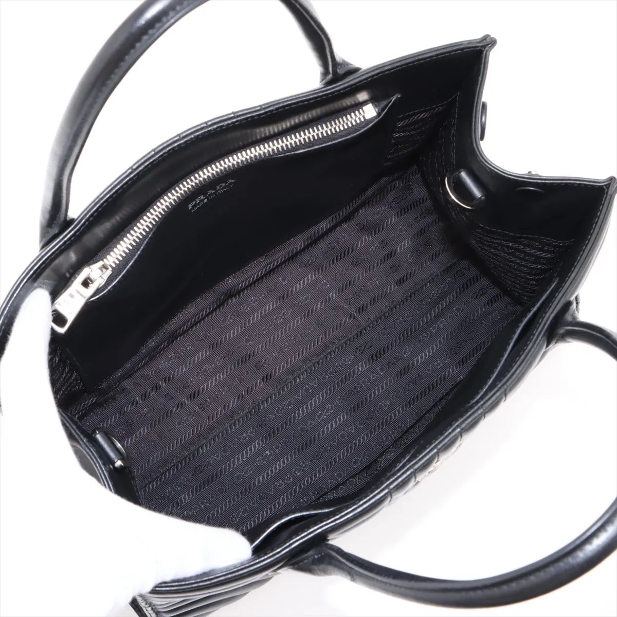 Diagram Leather 2WAY Handbag Black 1BA165 — view 8