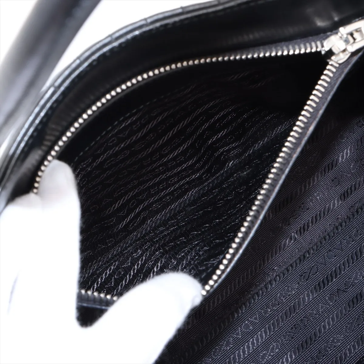 Diagram Leather 2WAY Handbag Black 1BA165 — view 9