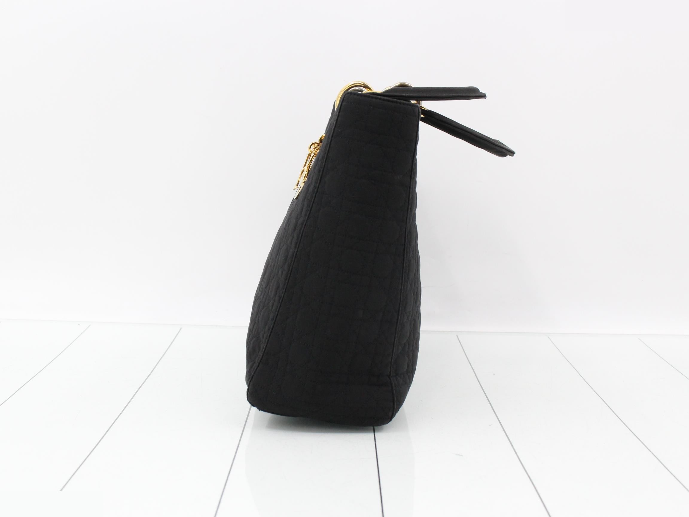 Lady Dior Cannage Nylon Handbag — view 3